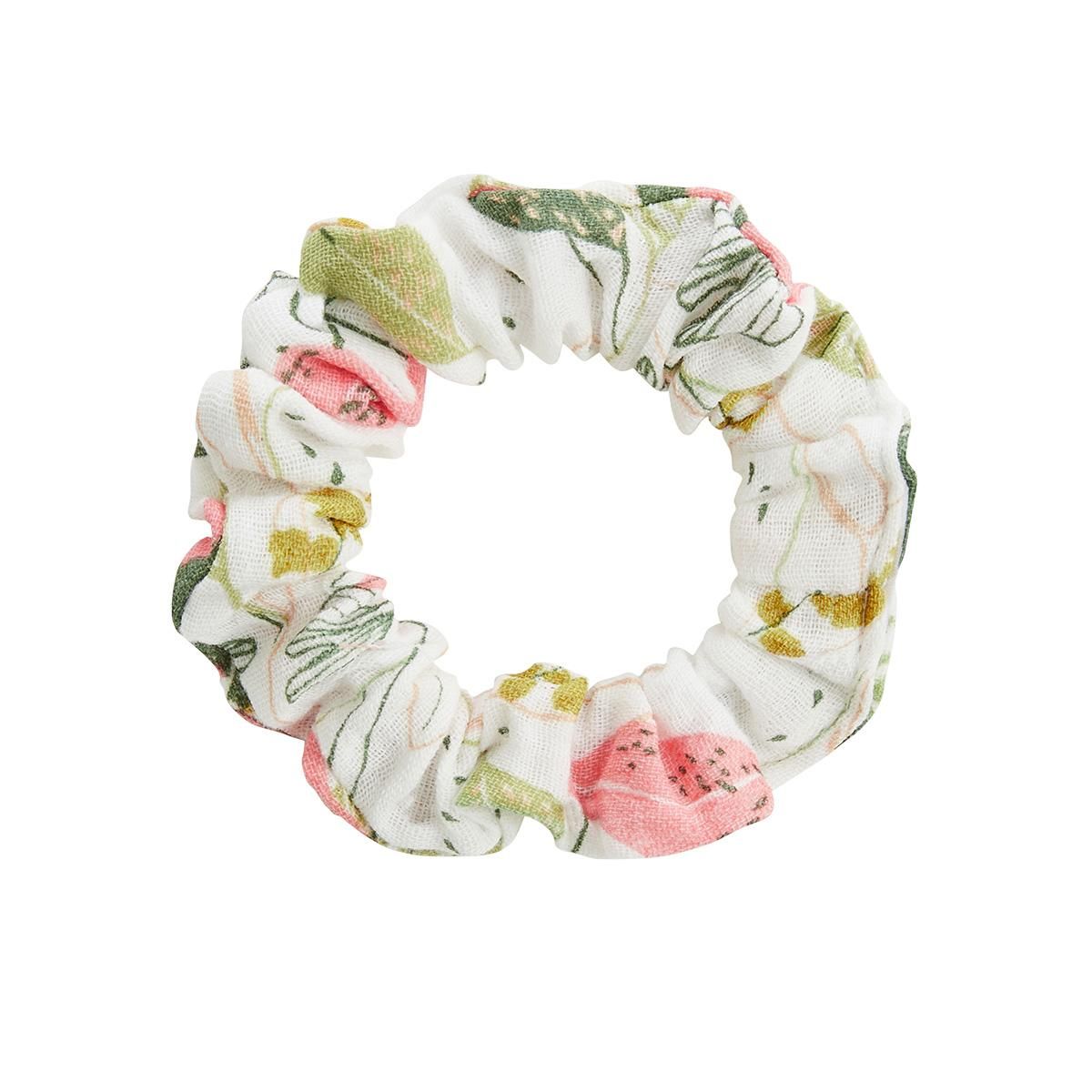 Petit Béguin Robe enfant en gaze de coton + chouchou Pivoina