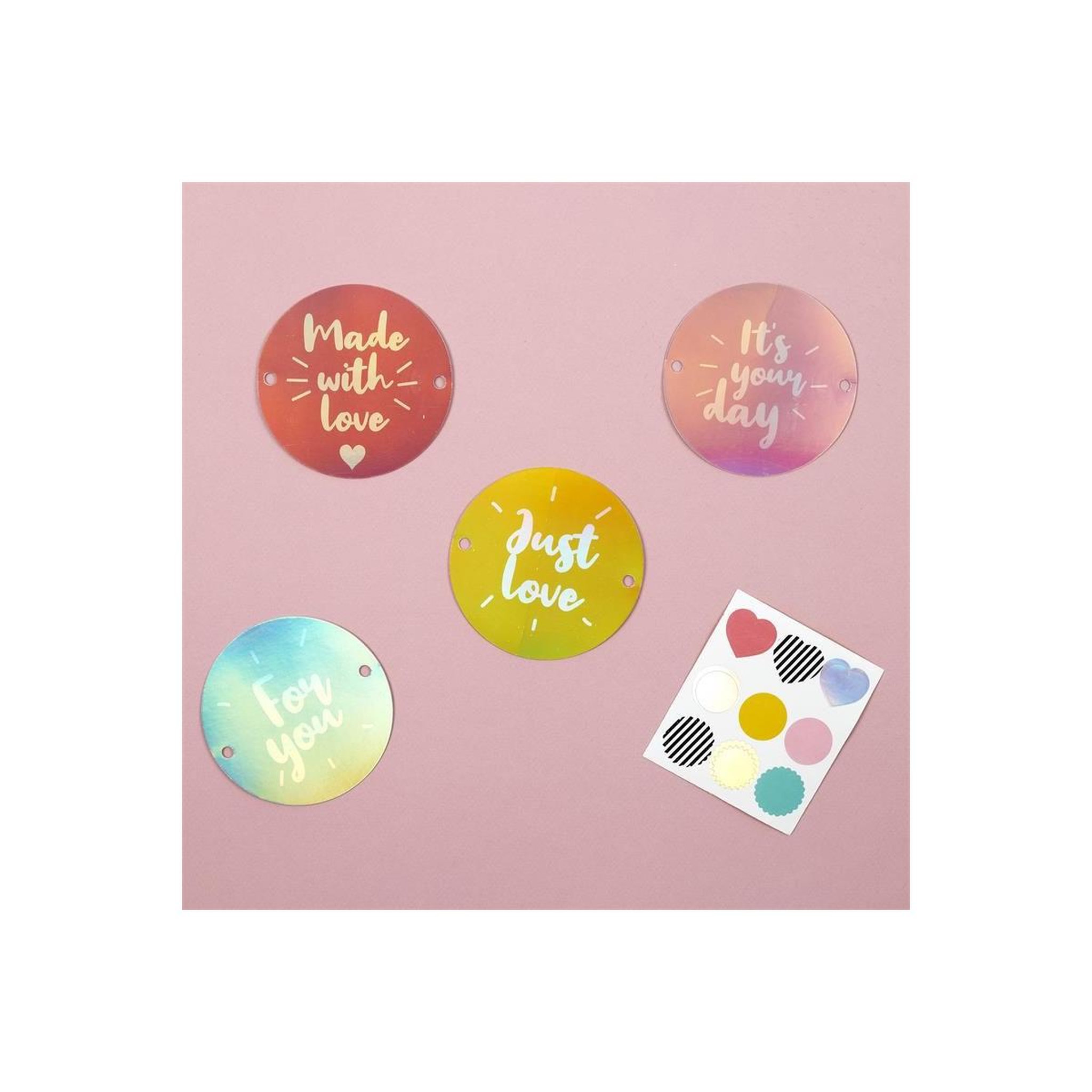 Voir la diapositive 6 : PARTY TIME Coffret étiquettes cadeau  4 motifs  22cm multicolore