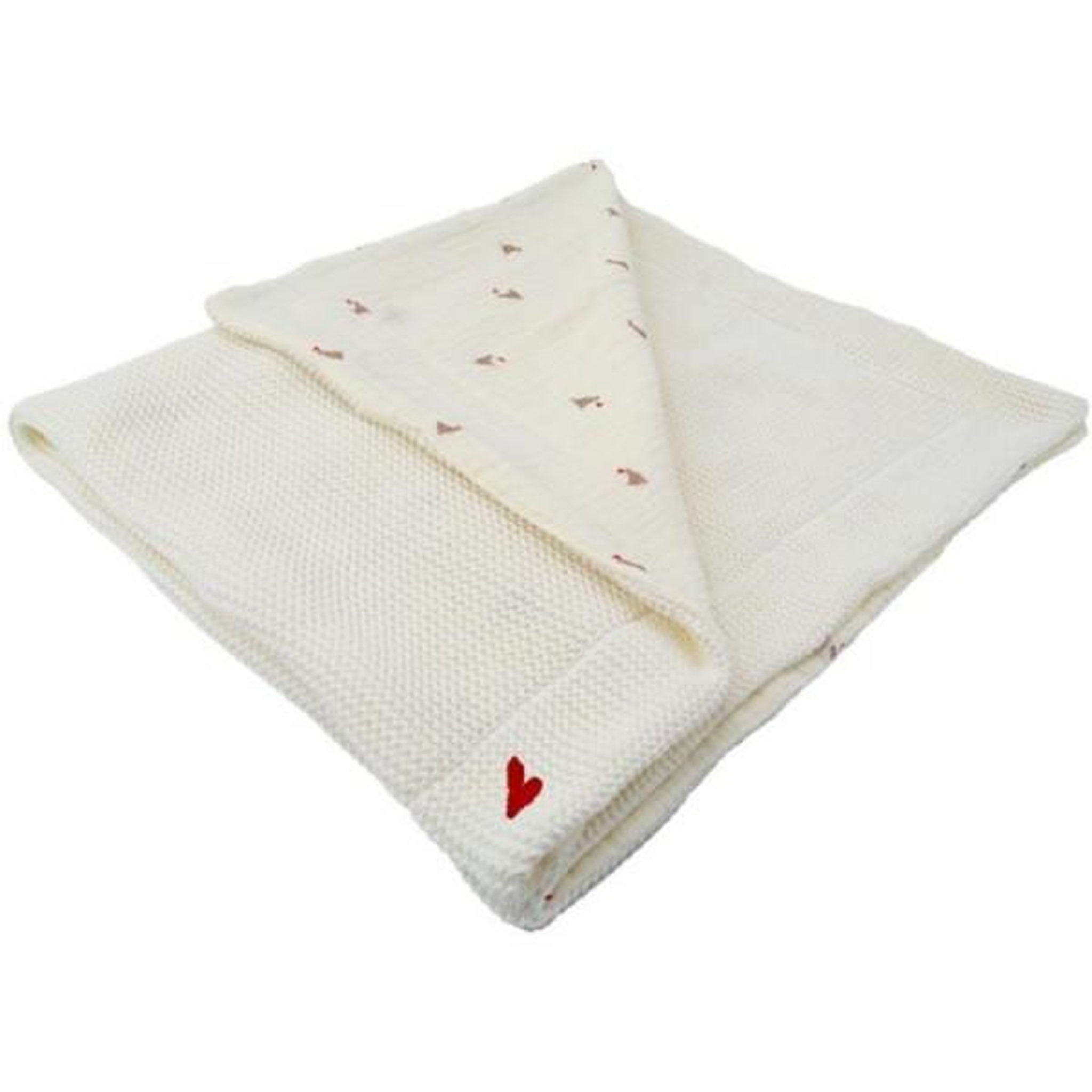 DOMIVA Couverture double face - DOMIVA - Maternity Love - 75 x 100 cm - Grosse maille et mousseline