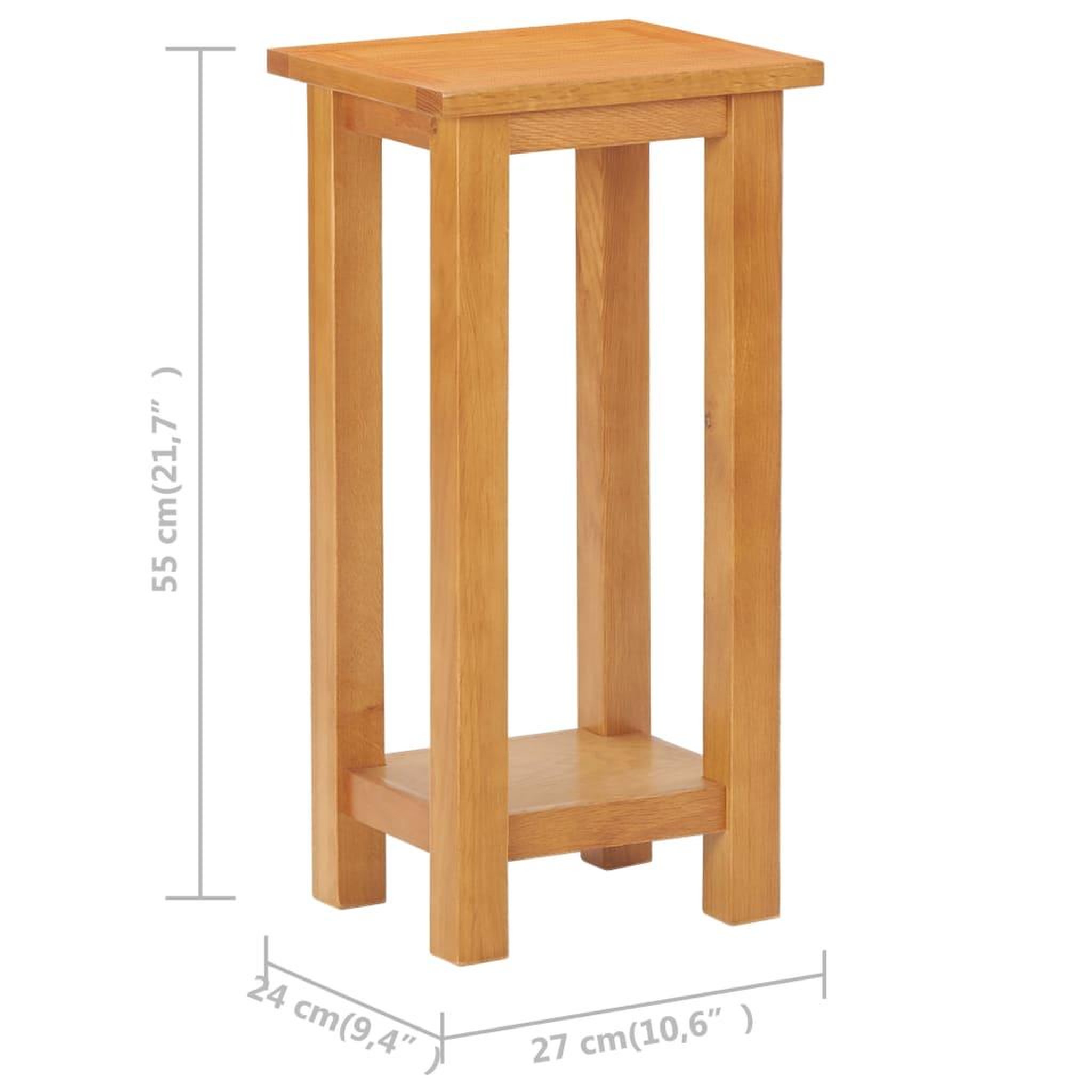 Voir la diapositive 6 : VIDAXL Table d'appoint 27x24x55 cm bois de chene massif