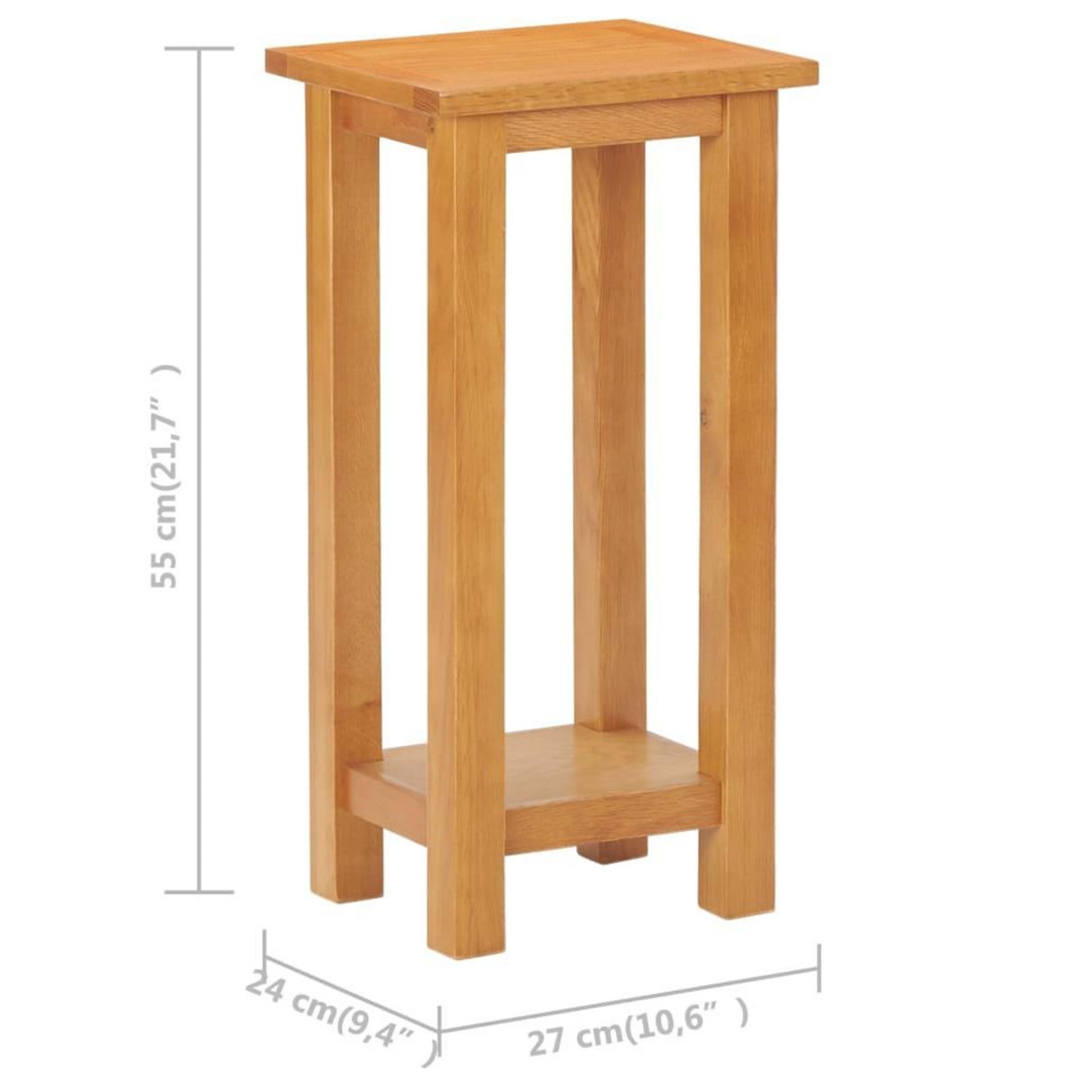 VIDAXL Table d'appoint 27x24x55 cm Bois de chene massif