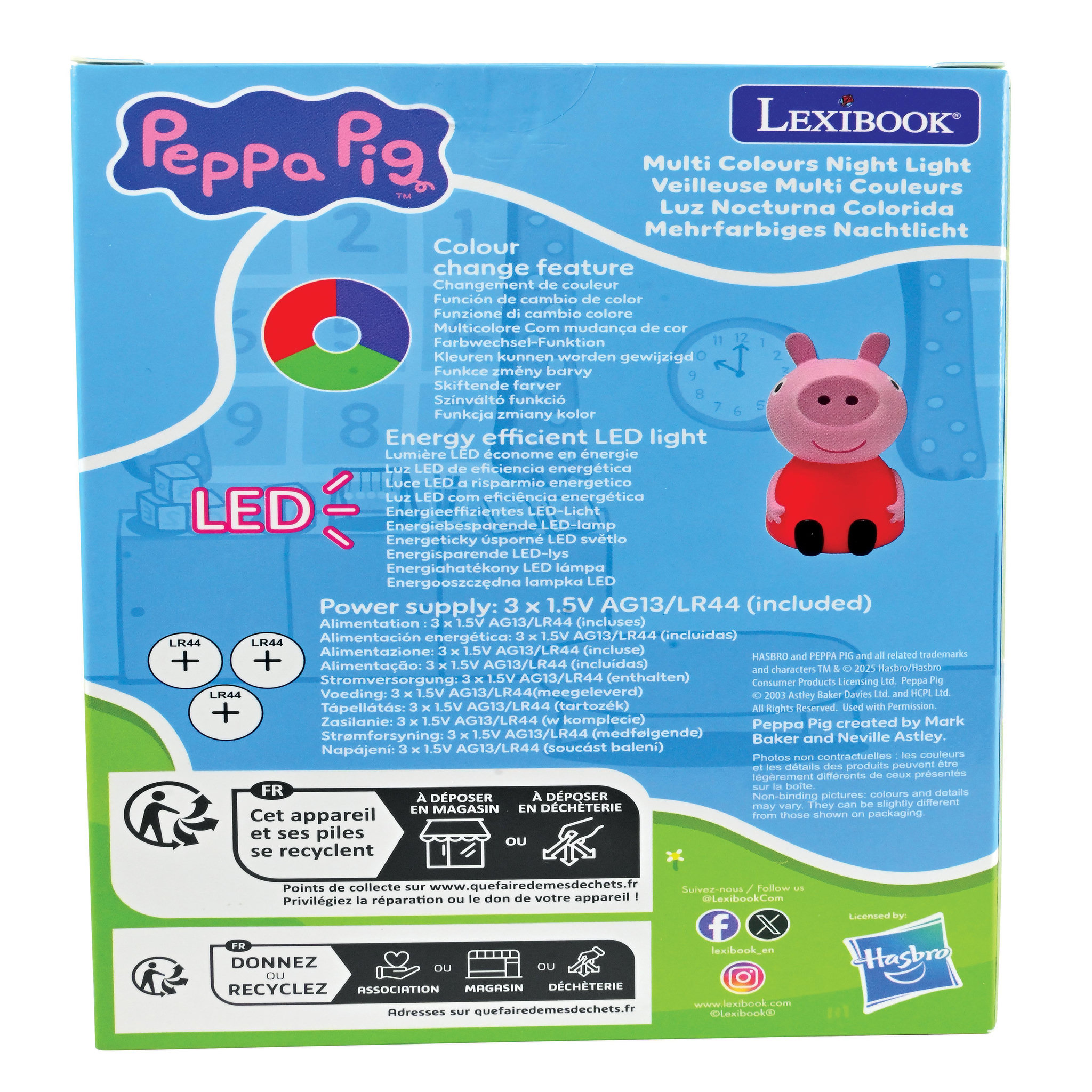Voir la diapositive 3 : Lexibook Veilleuse Peppa Pig en 3D avec variation de couleurs