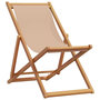 Voir la diapositive 2 : VIDAXL Chaise pliable de plage taupe bois d'eucalyptus massif et tissu