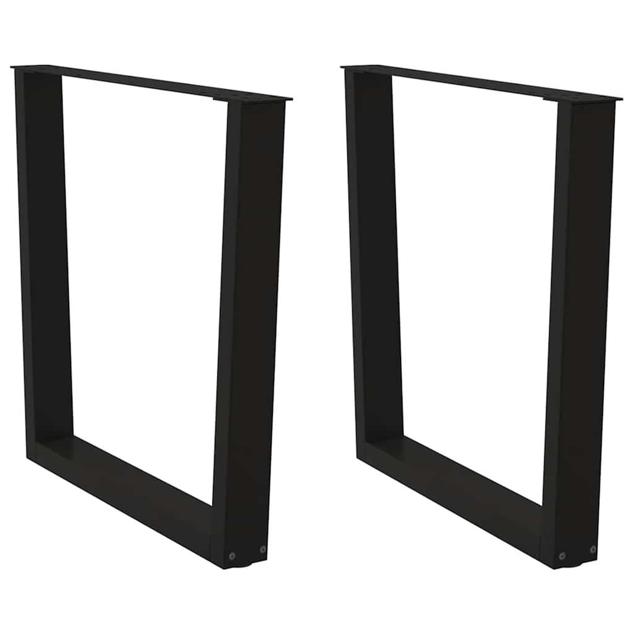 VIDAXL Pieds de table a manger forme de V 2 pcs noir 90x(72-73,3) cm