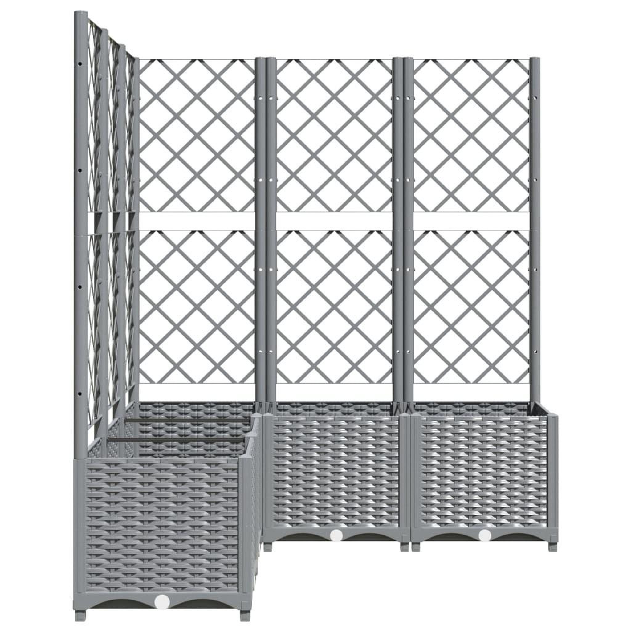 Voir la diapositive 5 : VIDAXL Jardiniere avec treillis gris clair 120x120x136cm polypropylene