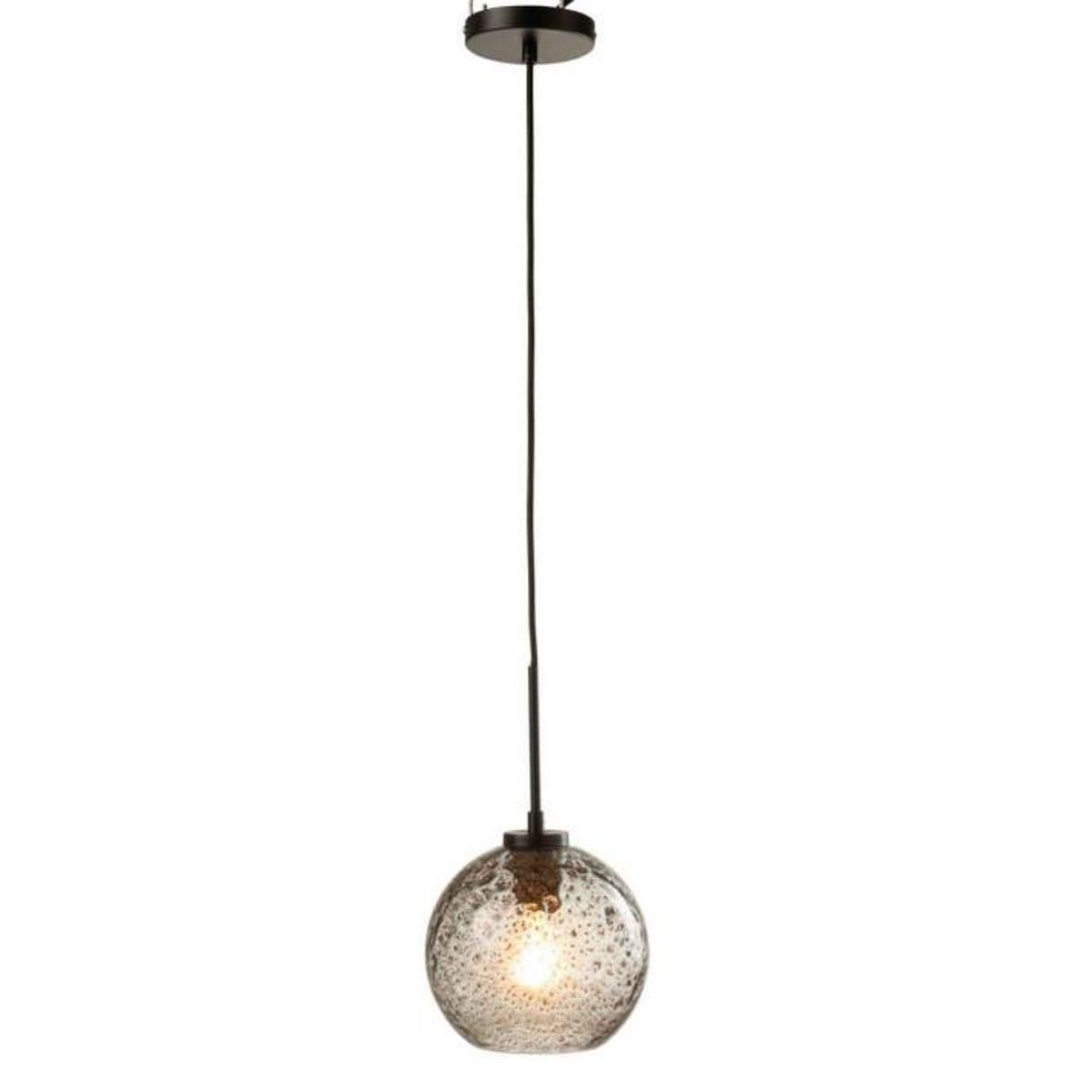 Paris Prix Lampe Suspension en Verre  Boule Pois  36cm Gris