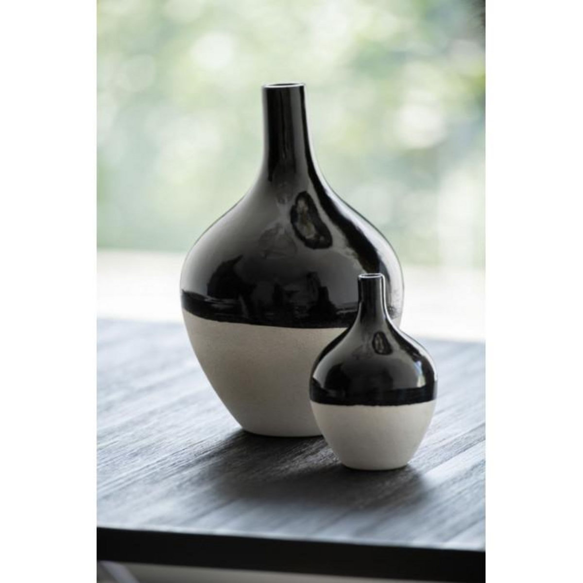 Paris Prix Vase Déco en Porcelaine  Iva  32cm Noir & Blanc