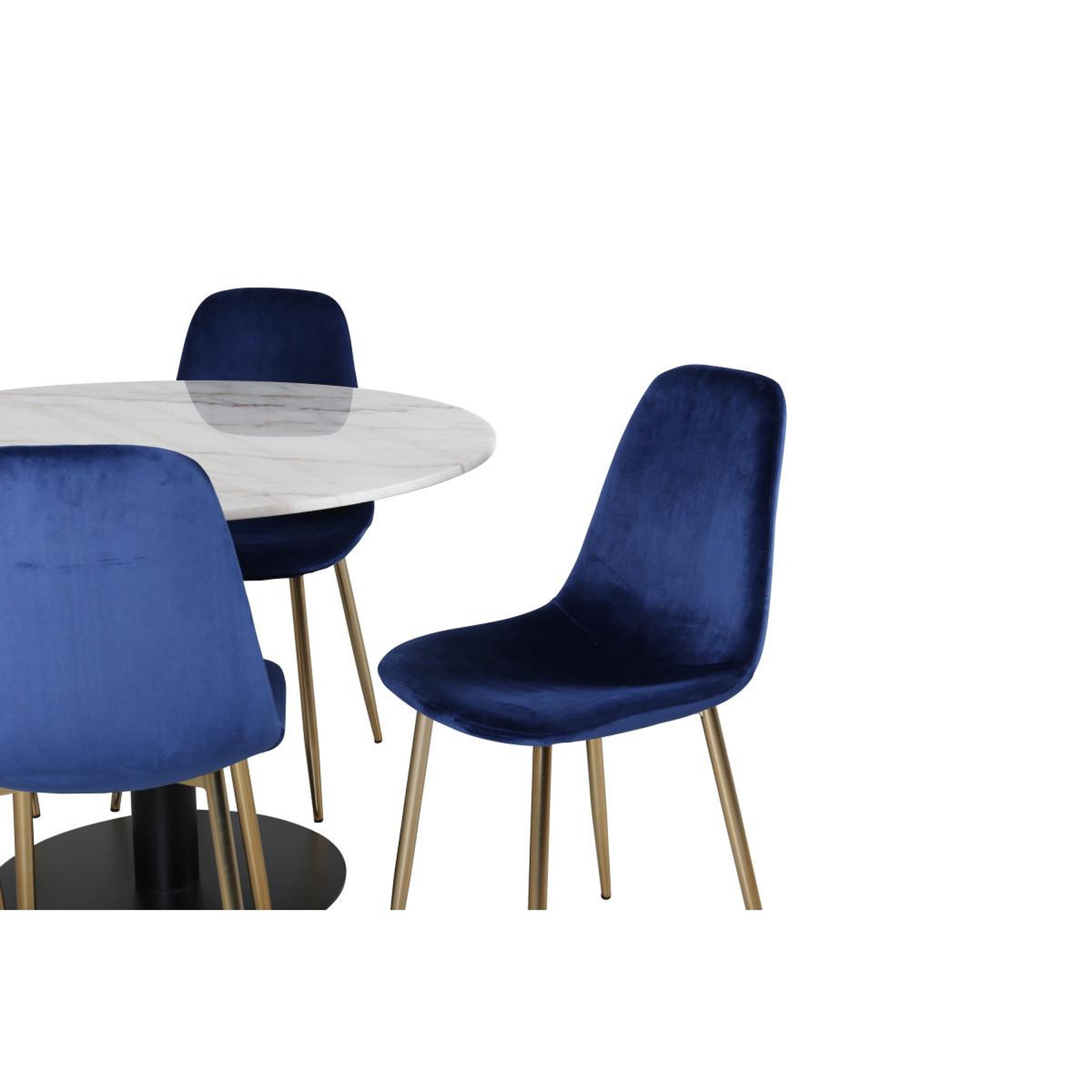 Voir la diapositive 4 : Paris Prix Ensemble table à manger & 6 chaises  estelle i & polar ii  106cm blanc & bleu