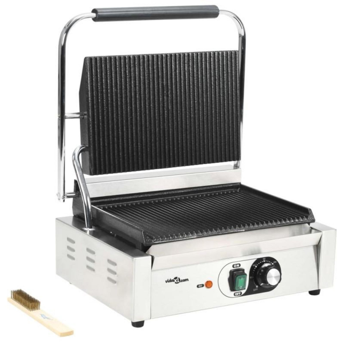 VIDAXL Grill rainuré pour panini 2200 W 43x30,5x20 cm