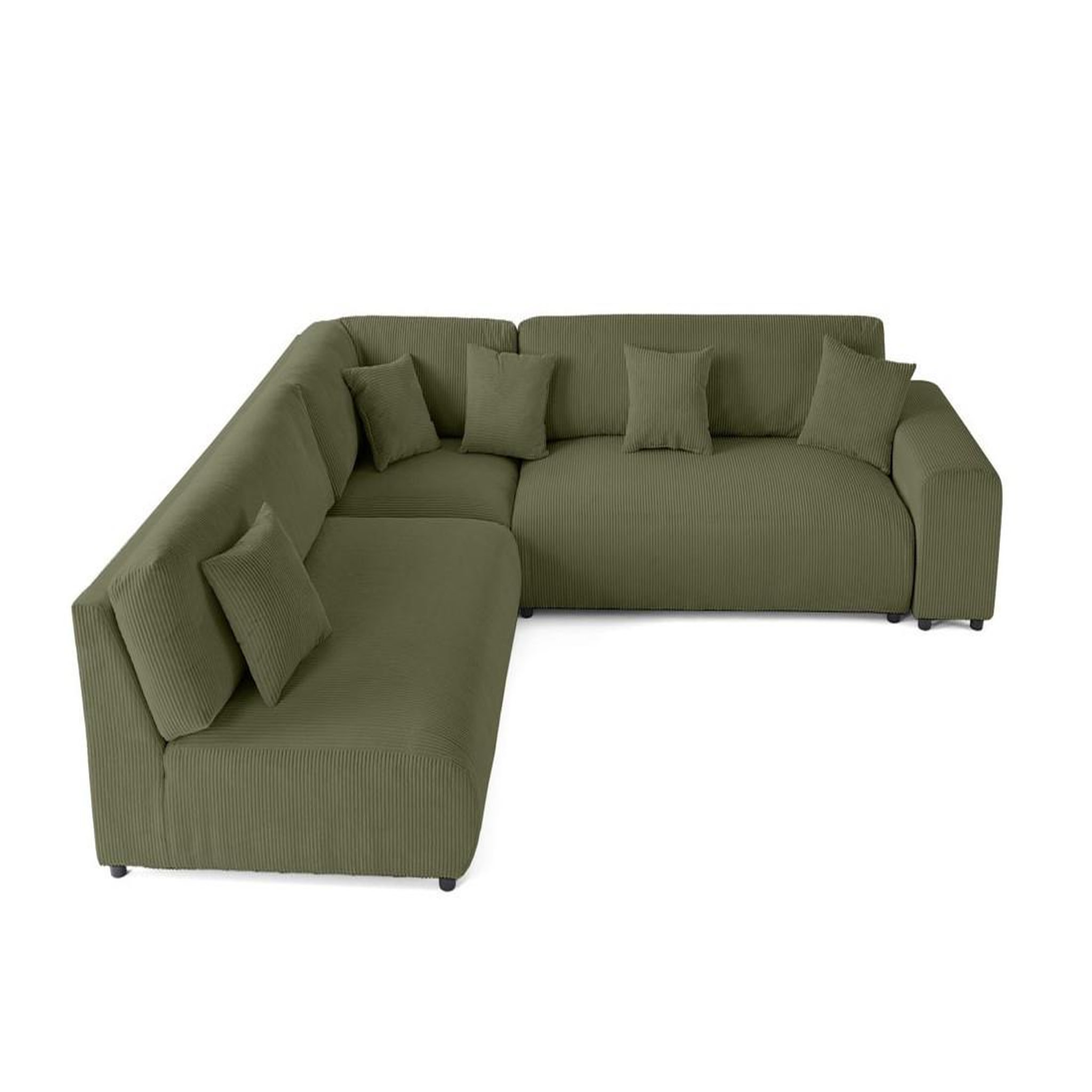 Voir la diapositive 1 : BEST MOBILIER Garance - canapé modulable d'angle gauche - 6 places - en velours côtelé