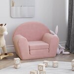 VIDAXL Canape-lit pour enfants rose peluche douce