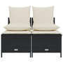 Voir la diapositive 3 : VIDAXL Salon de jardin 4 pcs avec coussins noir resine tressee