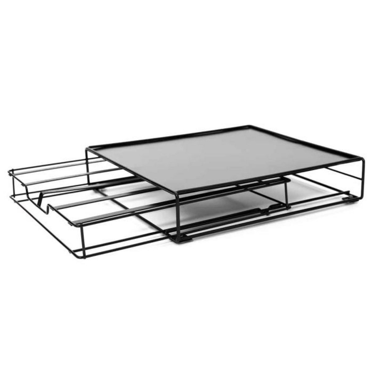 Paris Prix Tiroir Porte-Capsules Métal  Espresso  31cm Noir