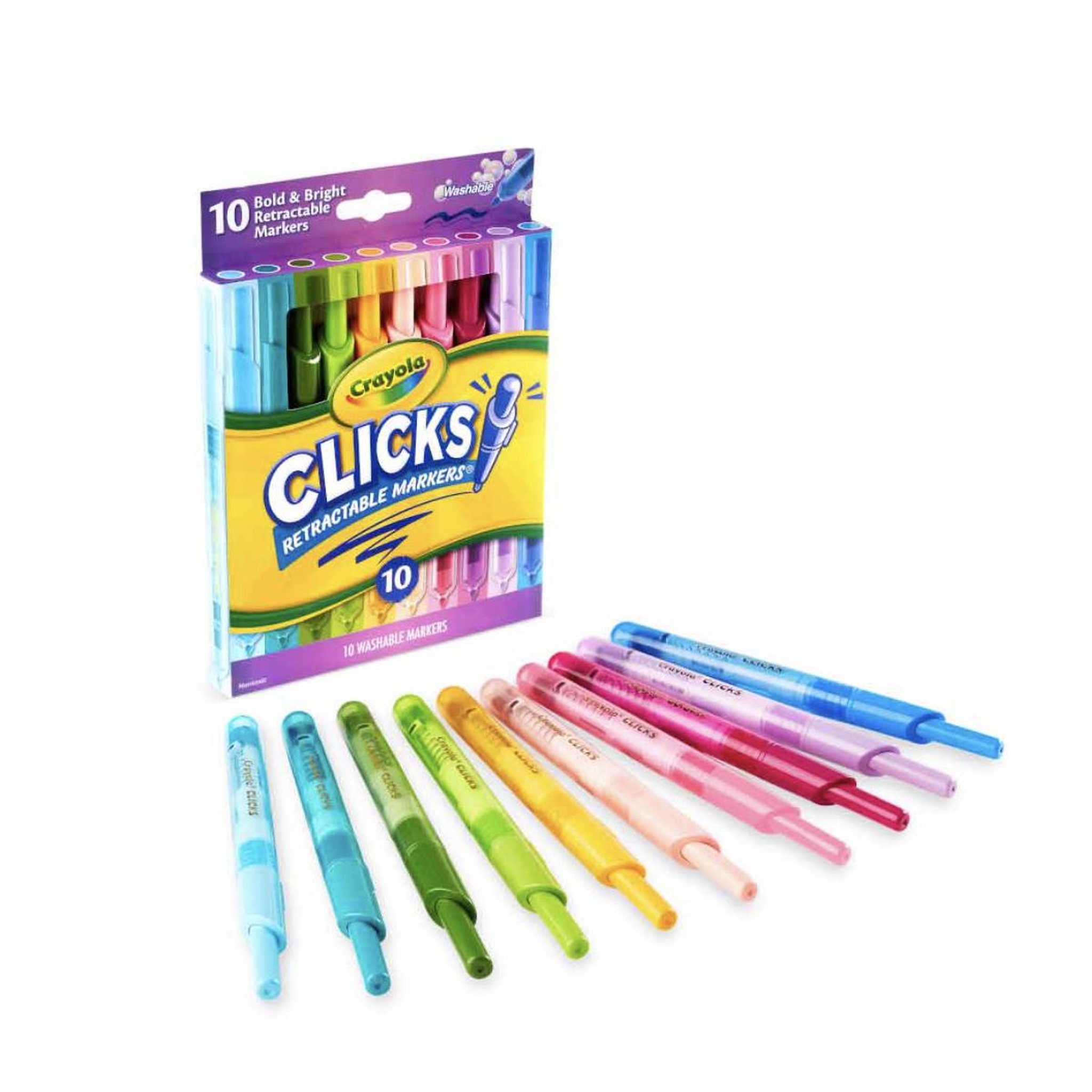 Voir la diapositive 3 : Crayola Marqueurs Clicks retractables Pastel - 10 pcs