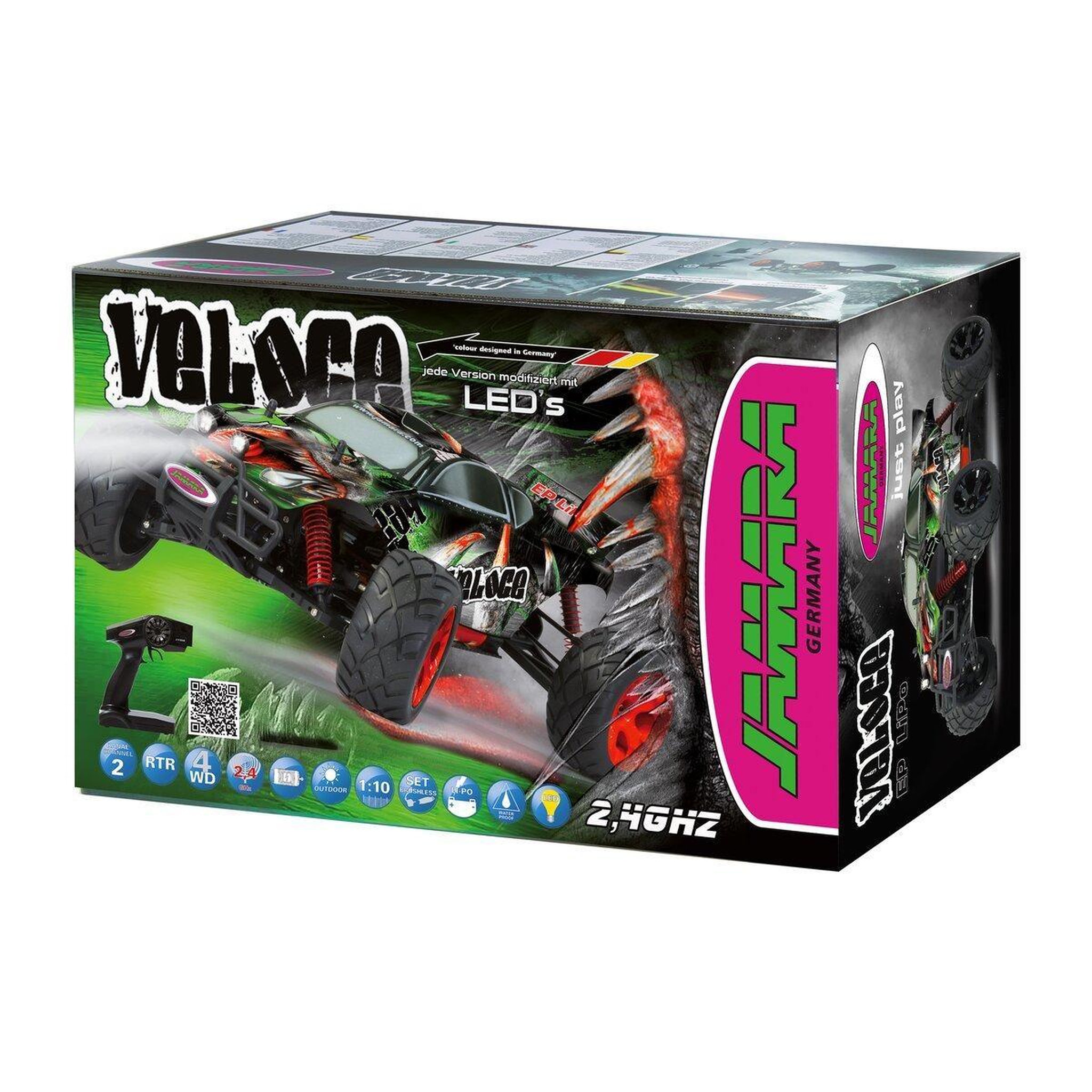 Voir la diapositive 2 : Jamara Veloce monstertruck 4wd 1:10 lipo 2,4ghz avec led