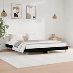 VIDAXL Cadre de lit sans matelas noir 200x200 cm bois d'ingenierie