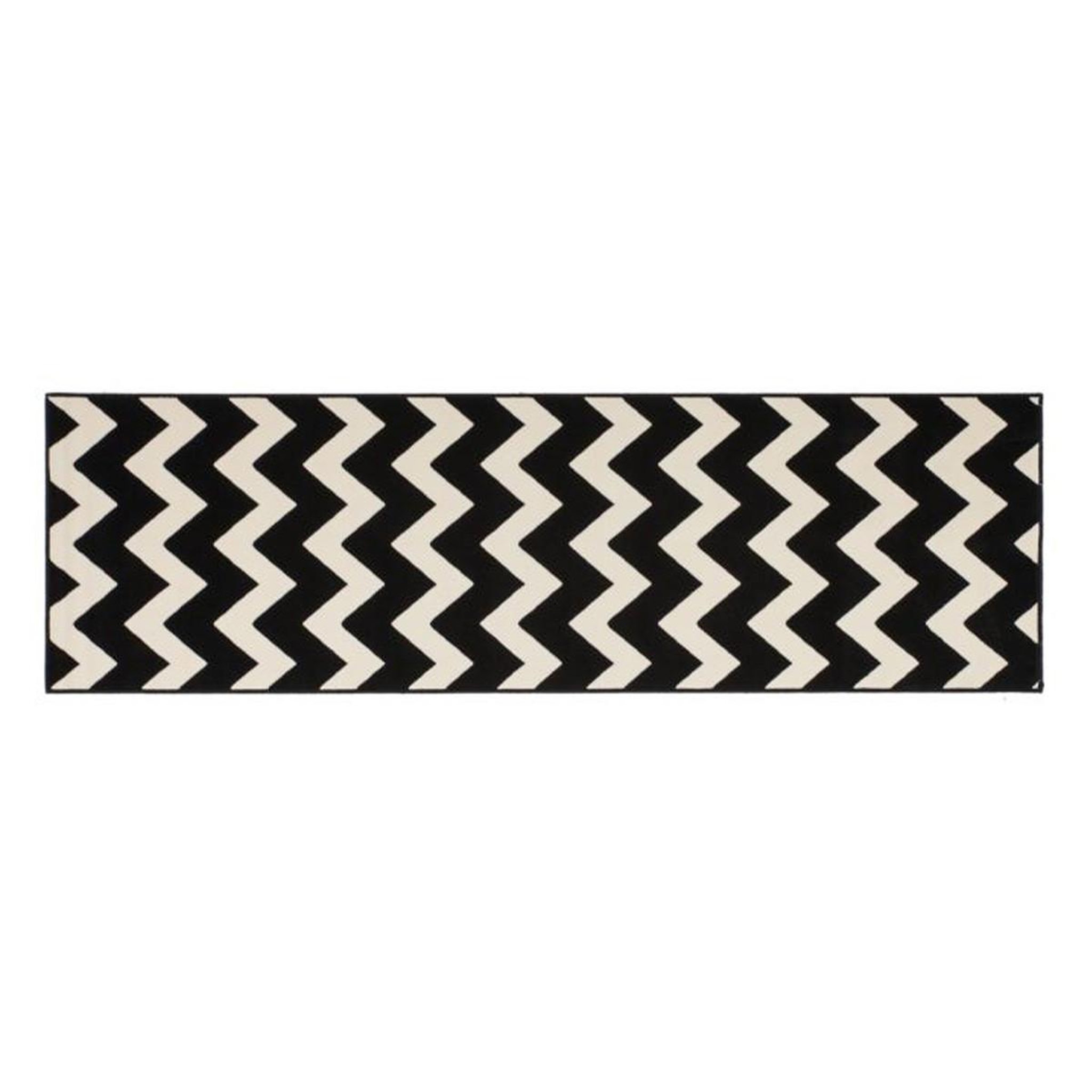Voir la diapositive 1 : Paris Prix Tapis de couloir géométrique  manolya  80x250cm noir