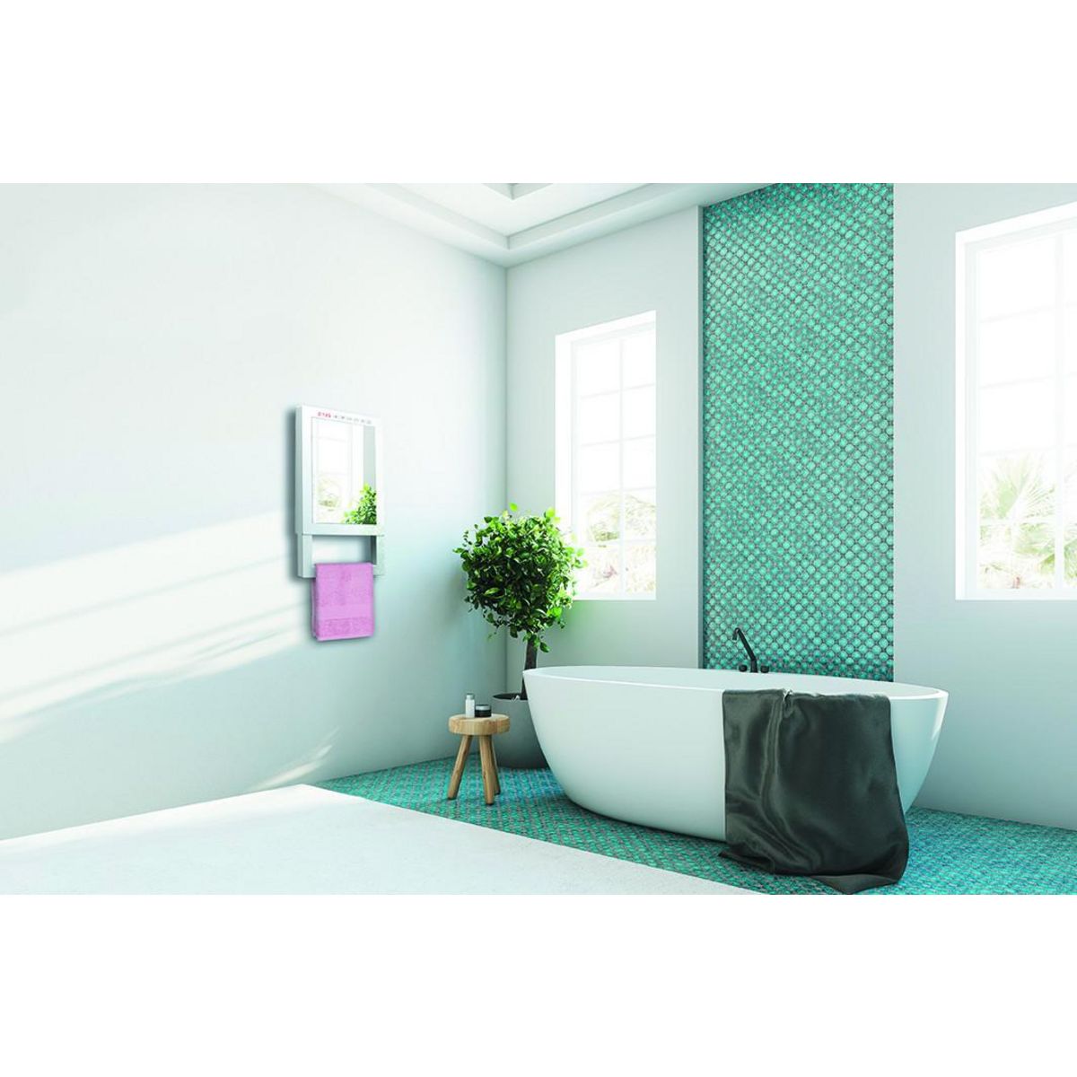 Supra Sèche-serviettes soufflant 1800w avec miroir - venus-miroir