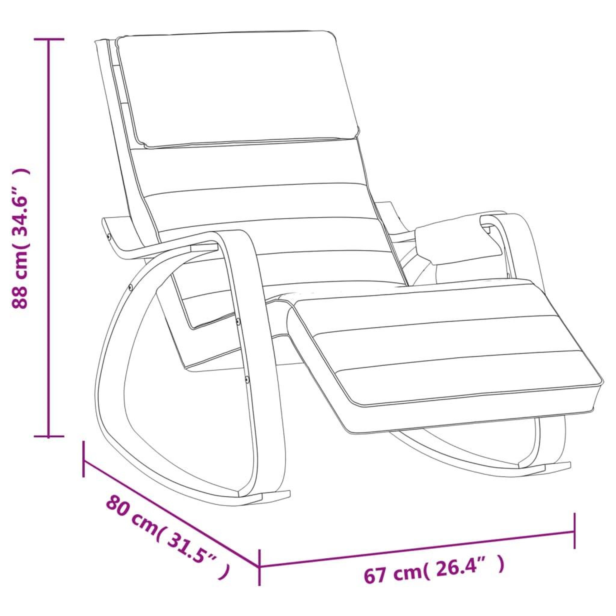 Voir la diapositive 6 : VIDAXL Chaise a bascule Taupe Tissu