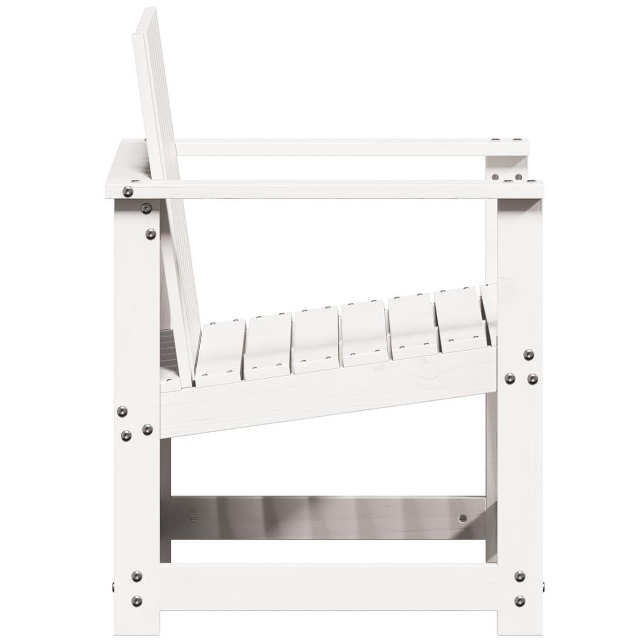 Voir la diapositive 5 : VIDAXL Chaise de jardin blanc 62x56x77 cm bois de pin massif