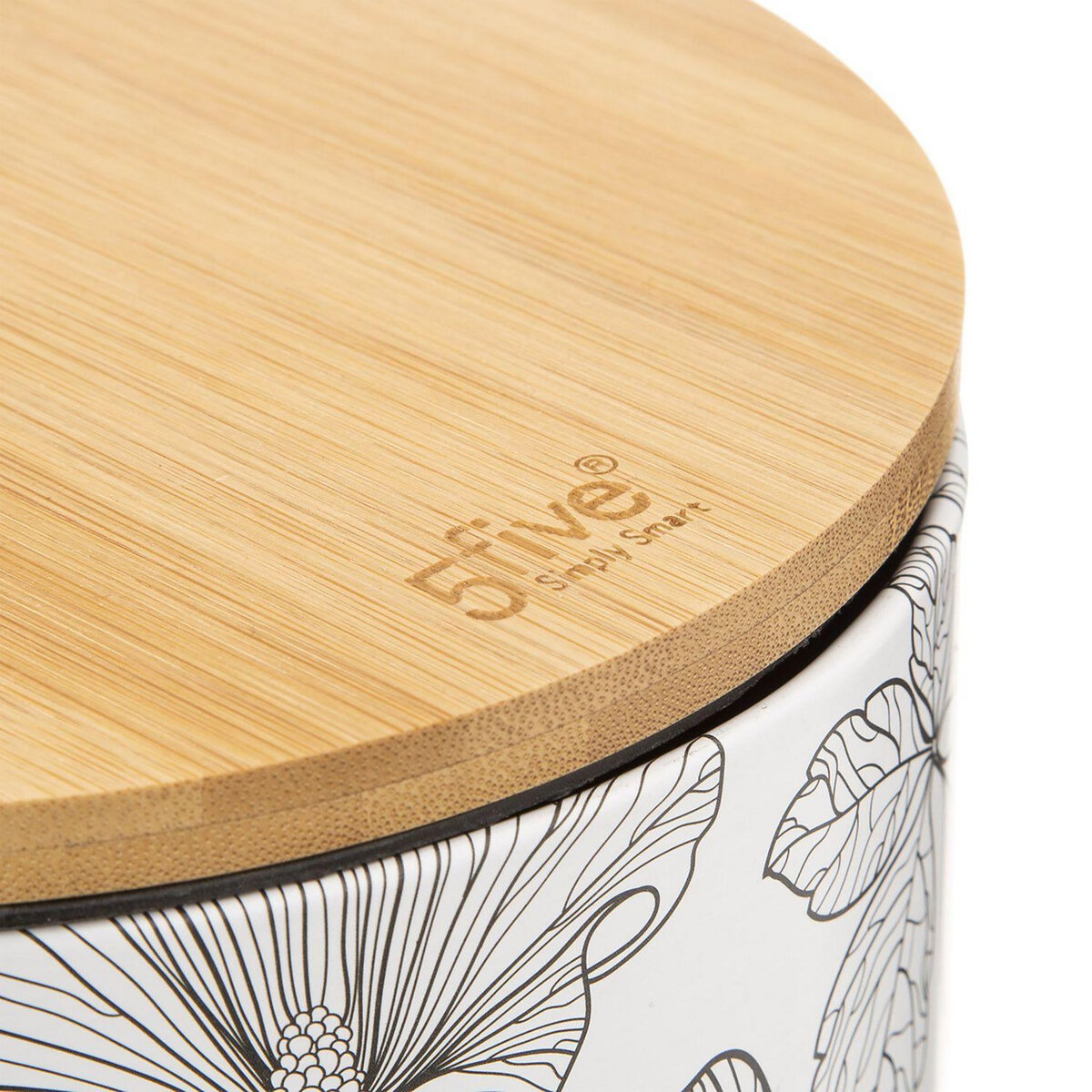 FIVE Poubelle BlackFlora 3L en Bambou et Métal