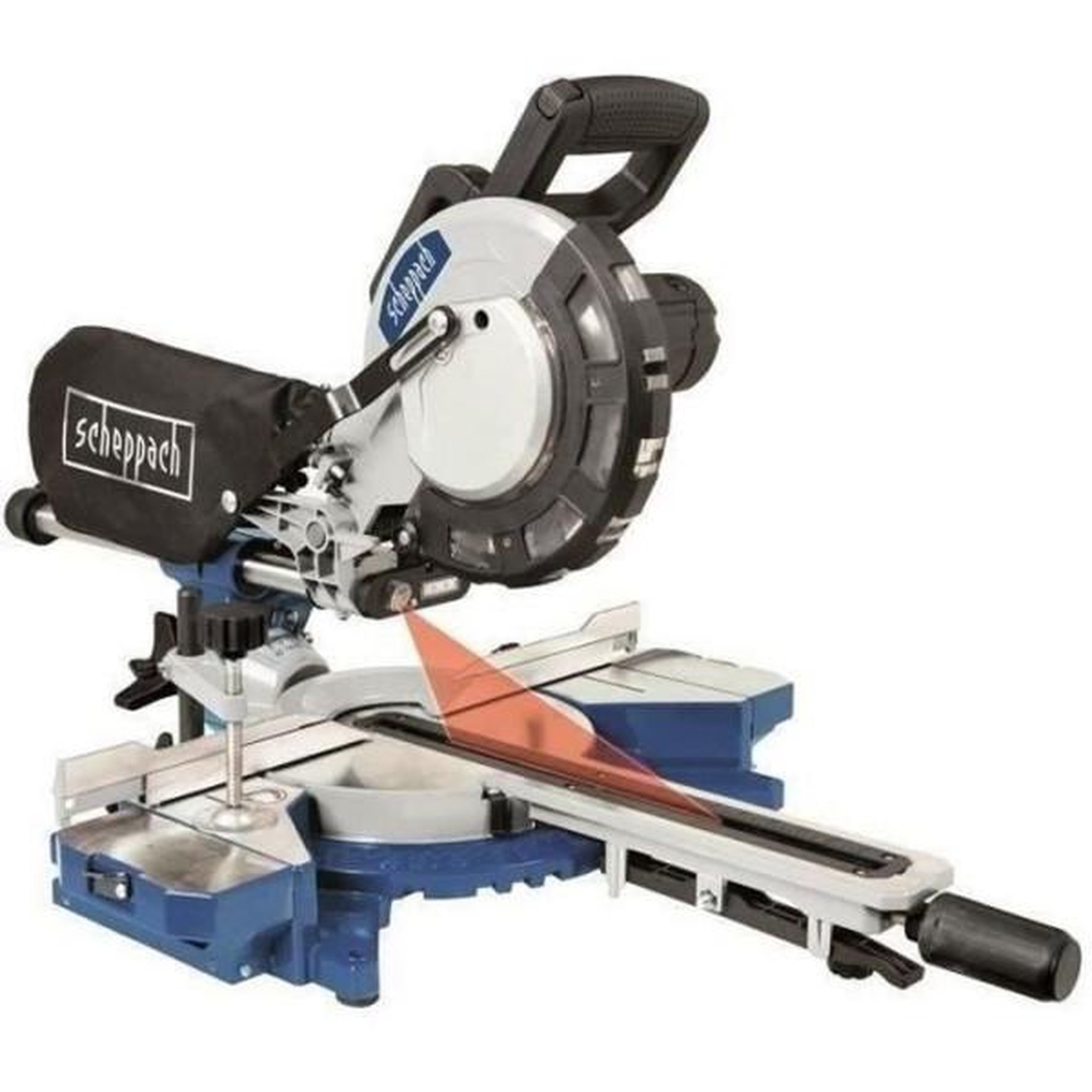SCHEPPACH Scie a onglet radiale électrique SCHEPPACH 216 mm HM81LXU - 2000 W - Avec laser, LED et 2 extensions d'appui