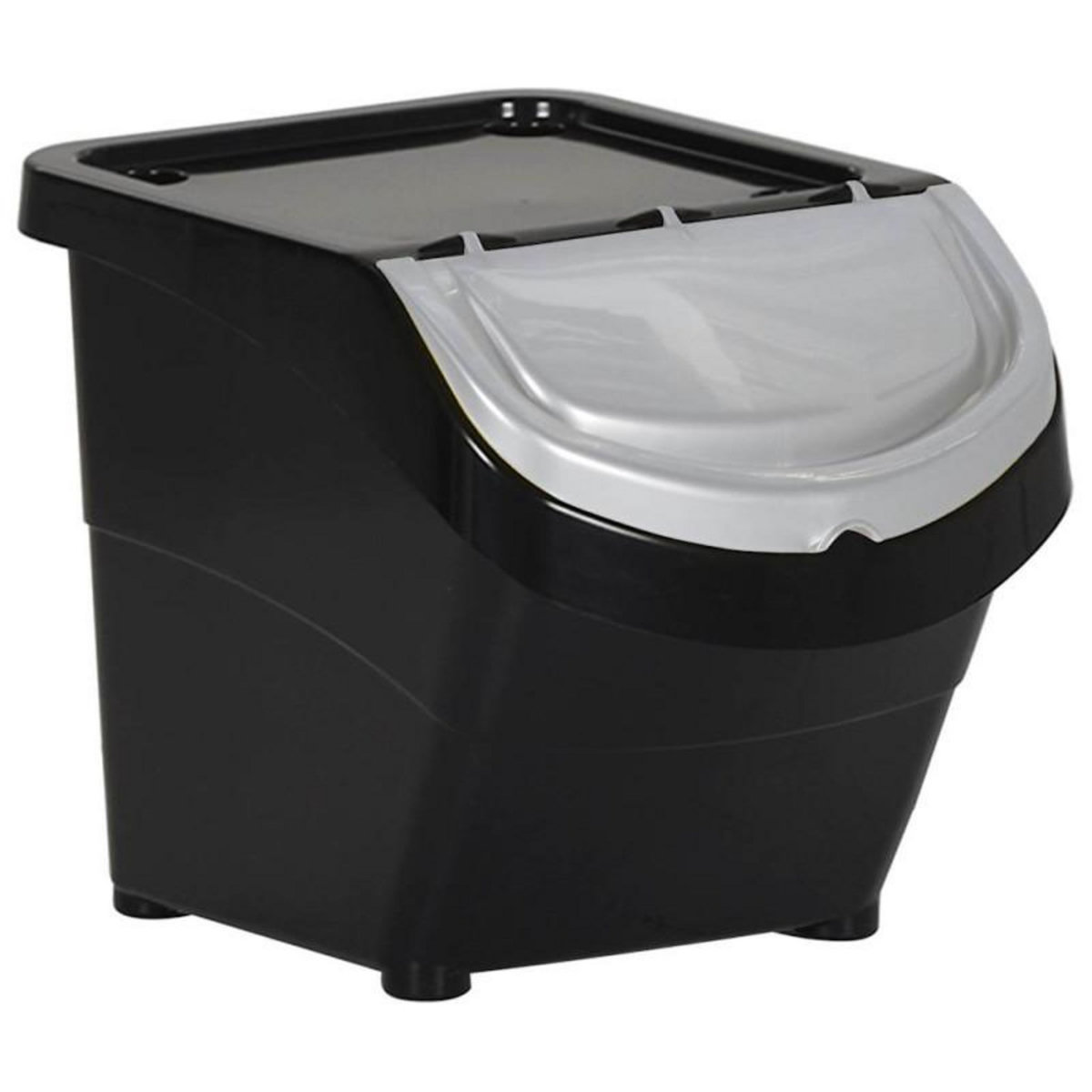 VIDAXL Poubelles empilables avec couvercles 3 pcs noir PP 78 L
