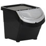 Voir la diapositive 6 : VIDAXL Poubelles empilables avec couvercles 3 pcs noir PP 78 L
