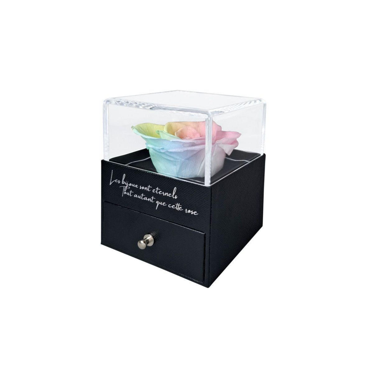 SC CRYSTAL Boite à bijoux décorée d'une rose éternelle - stabilisée multicolore