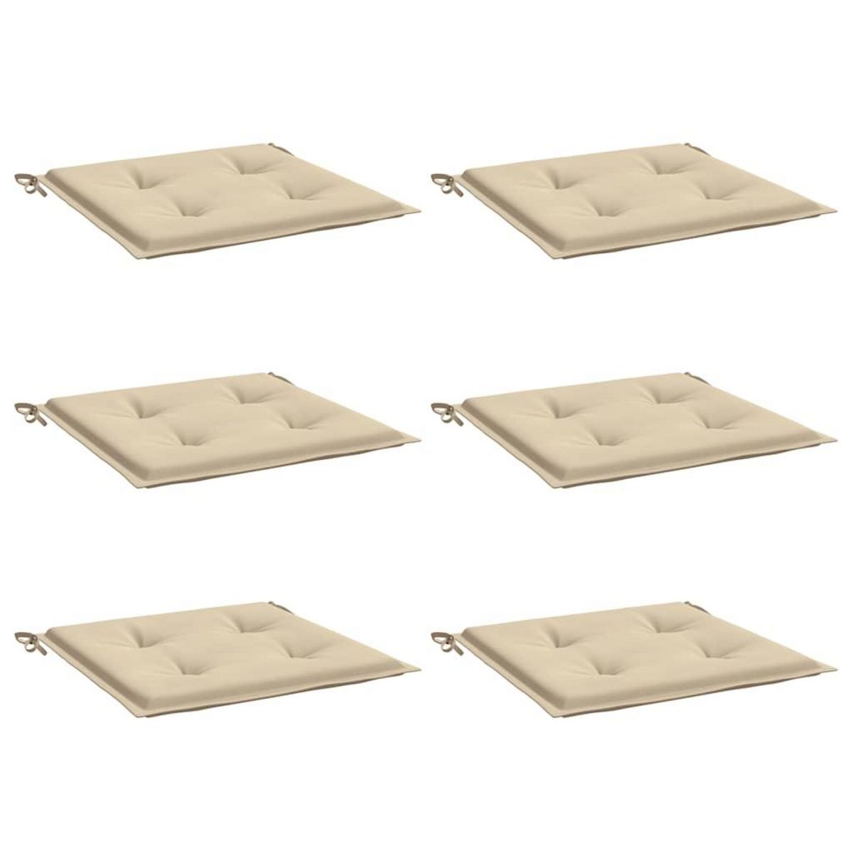 VIDAXL Coussins de chaise jardin lot de 6 beige 50x50x4cm tissu oxford