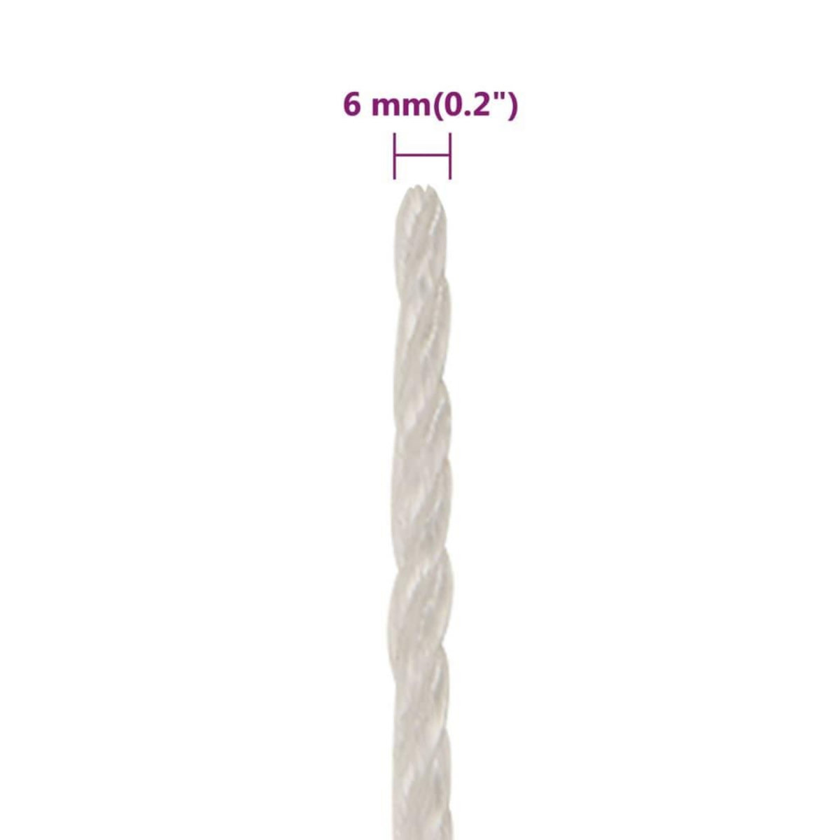 VIDAXL Corde de travail Blanc 6 mm 50 m polypropylene
