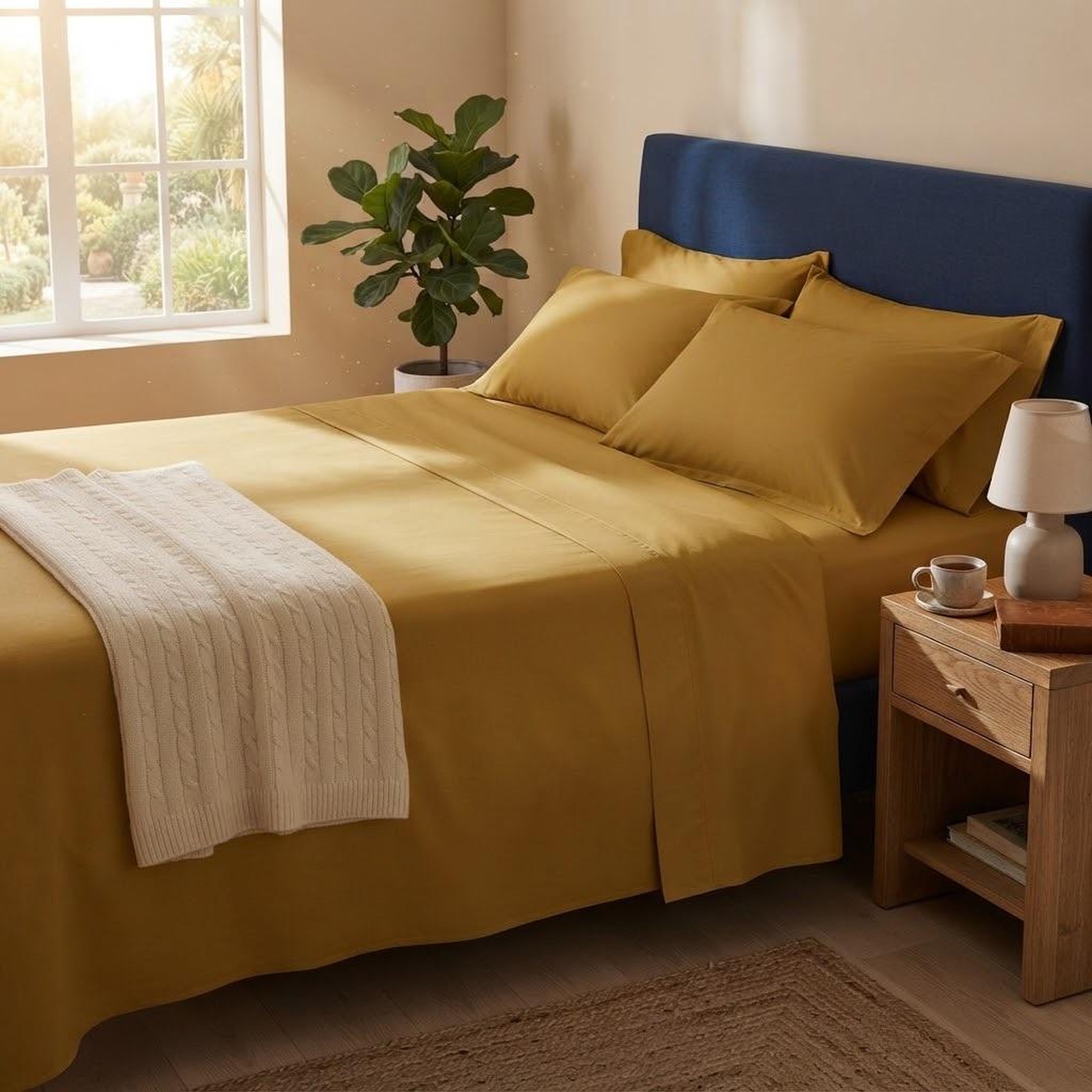 Voir la diapositive 5 : Eden Drap plat en percale de coton confort