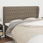 VIDAXL Tete de lit avec oreilles Taupe 203x23x118/128 cm Tissu