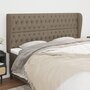 Voir la diapositive 1 : VIDAXL Tete de lit avec oreilles Taupe 203x23x118/128 cm Tissu