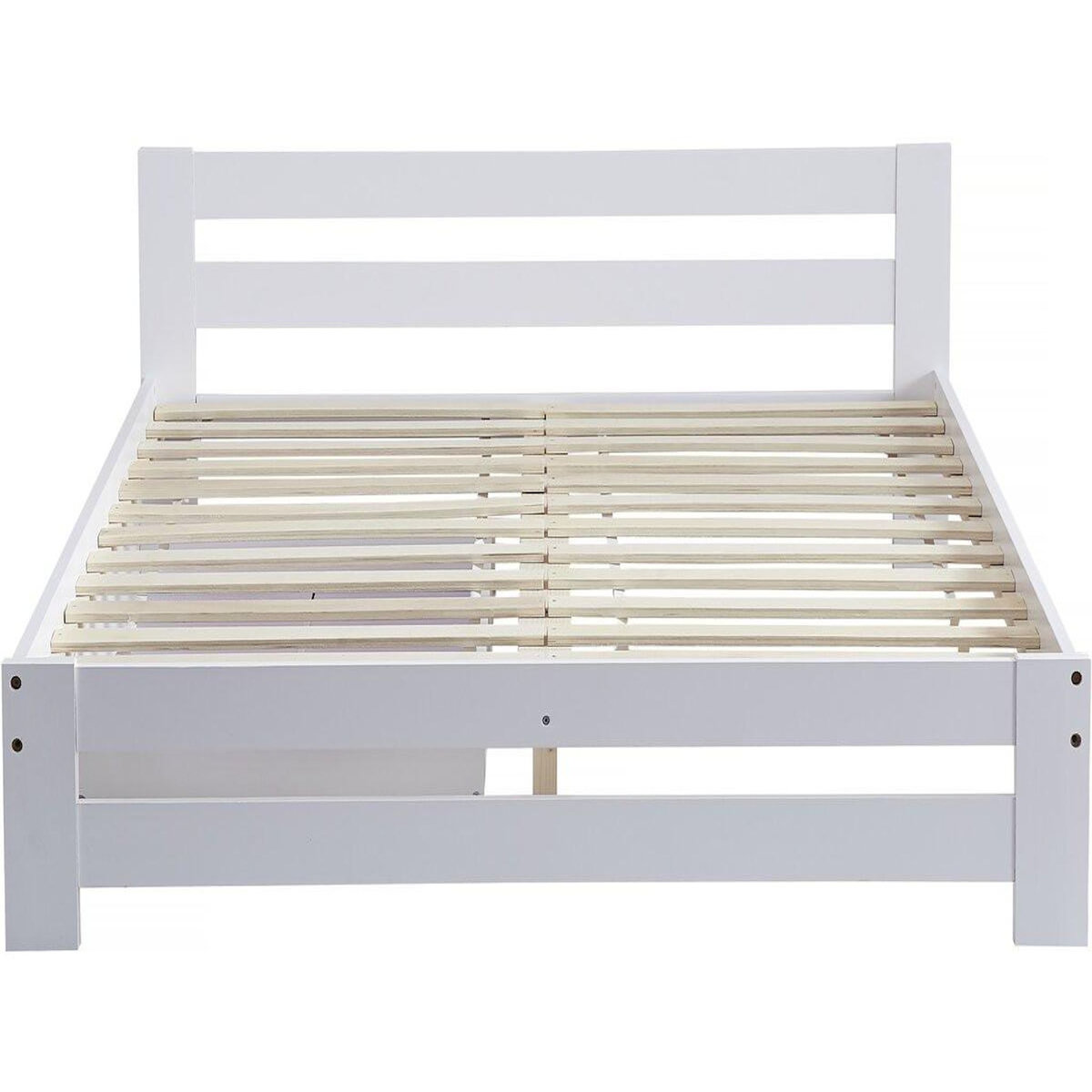 Habitat et Jardin Lit double avec tiroir en bois  Lola  - 140 x 190 cm - Blanc