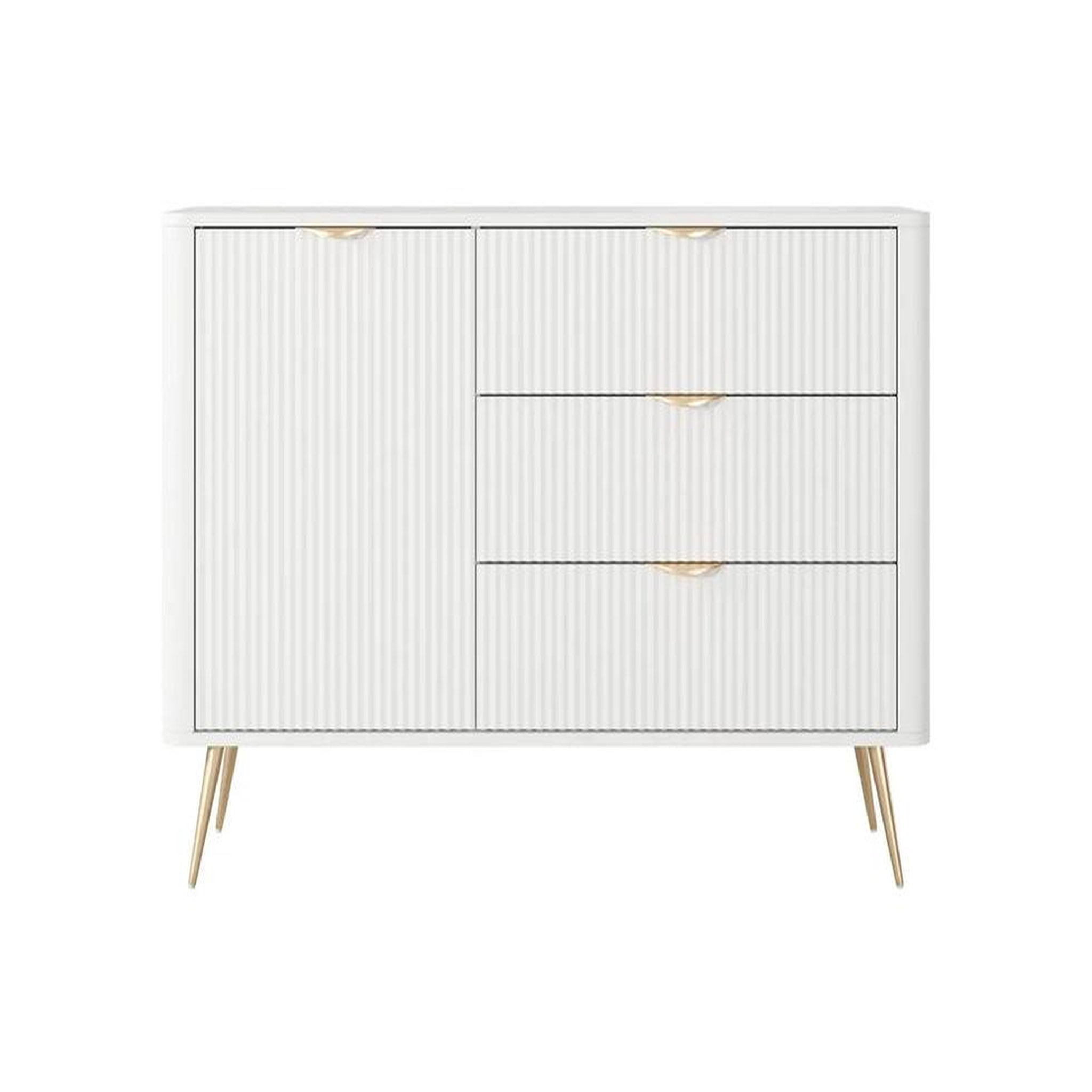 CASANOVA PARIS Joudy mini - mini buffet 138cmeffet rainuré. Coloris disponibles : Beige, Noir, Blanc