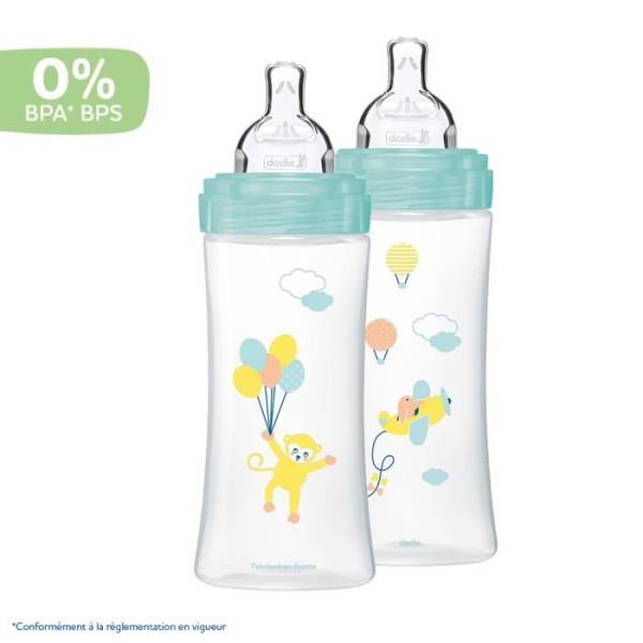 Voir la diapositive 2 : DODIE Dodie Biberon Sensation+ Anti-Coliques +6m Ballons Lot de 2 x 330ml