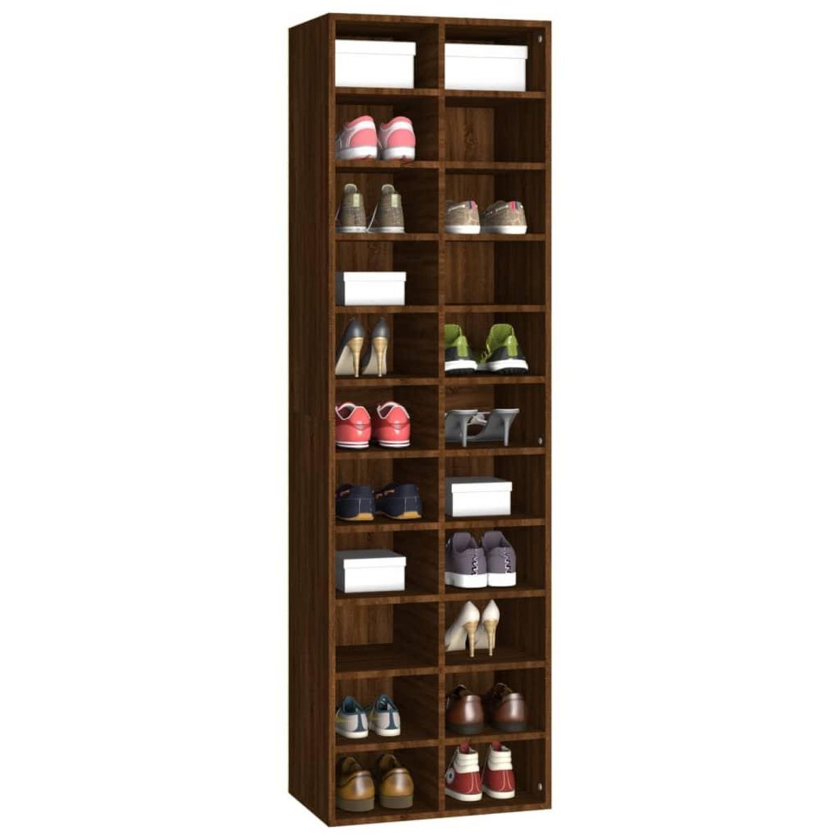 VIDAXL Meuble a chaussures Chene marron 54x34x183 cm Bois d'ingenierie