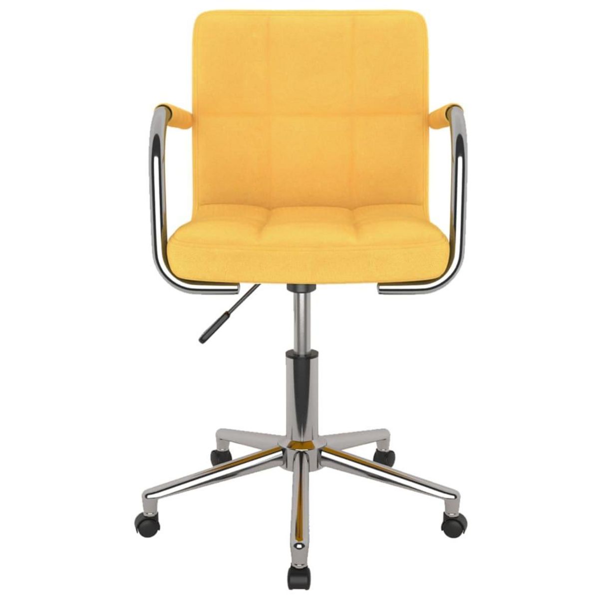 VIDAXL Chaise pivotante de bureau Jaune moutarde Tissu