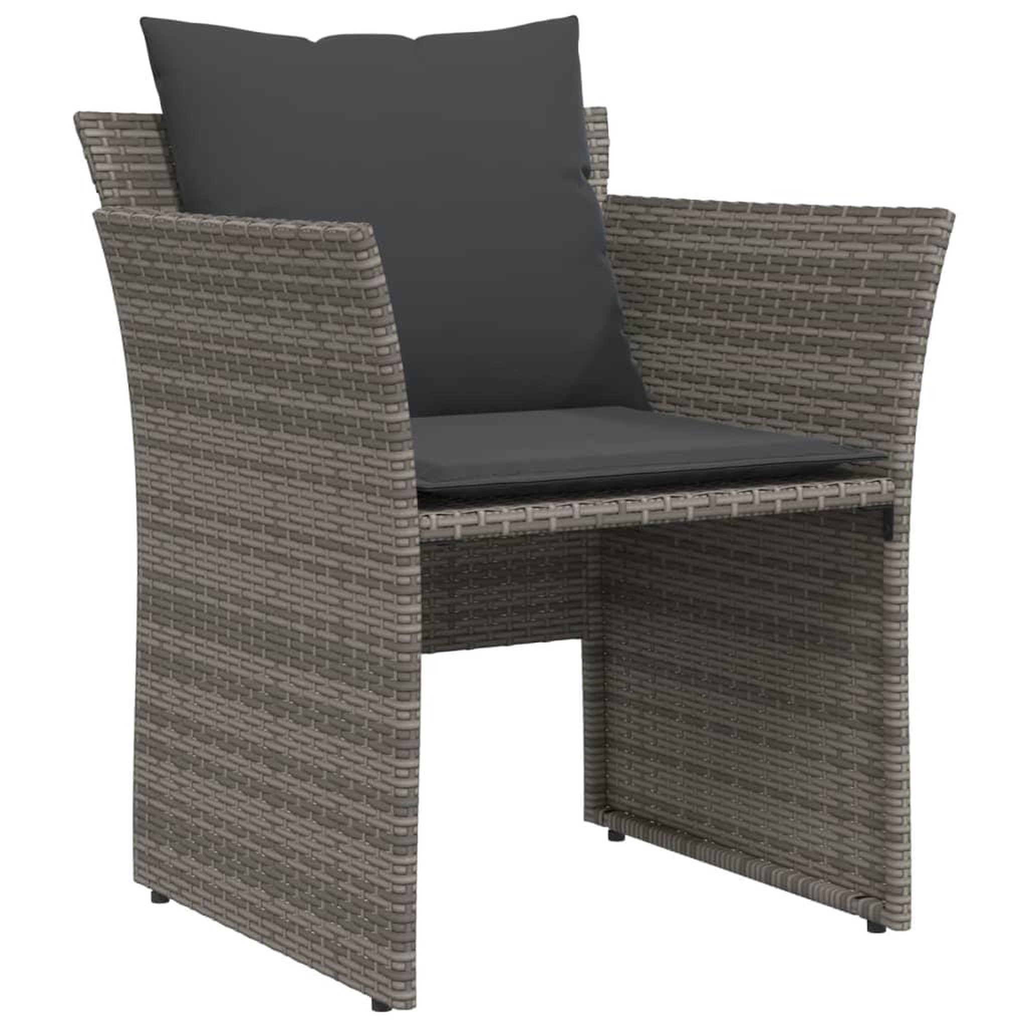 Voir la diapositive 4 : VIDAXL Chaise de jardin avec tabouret gris resine tressee