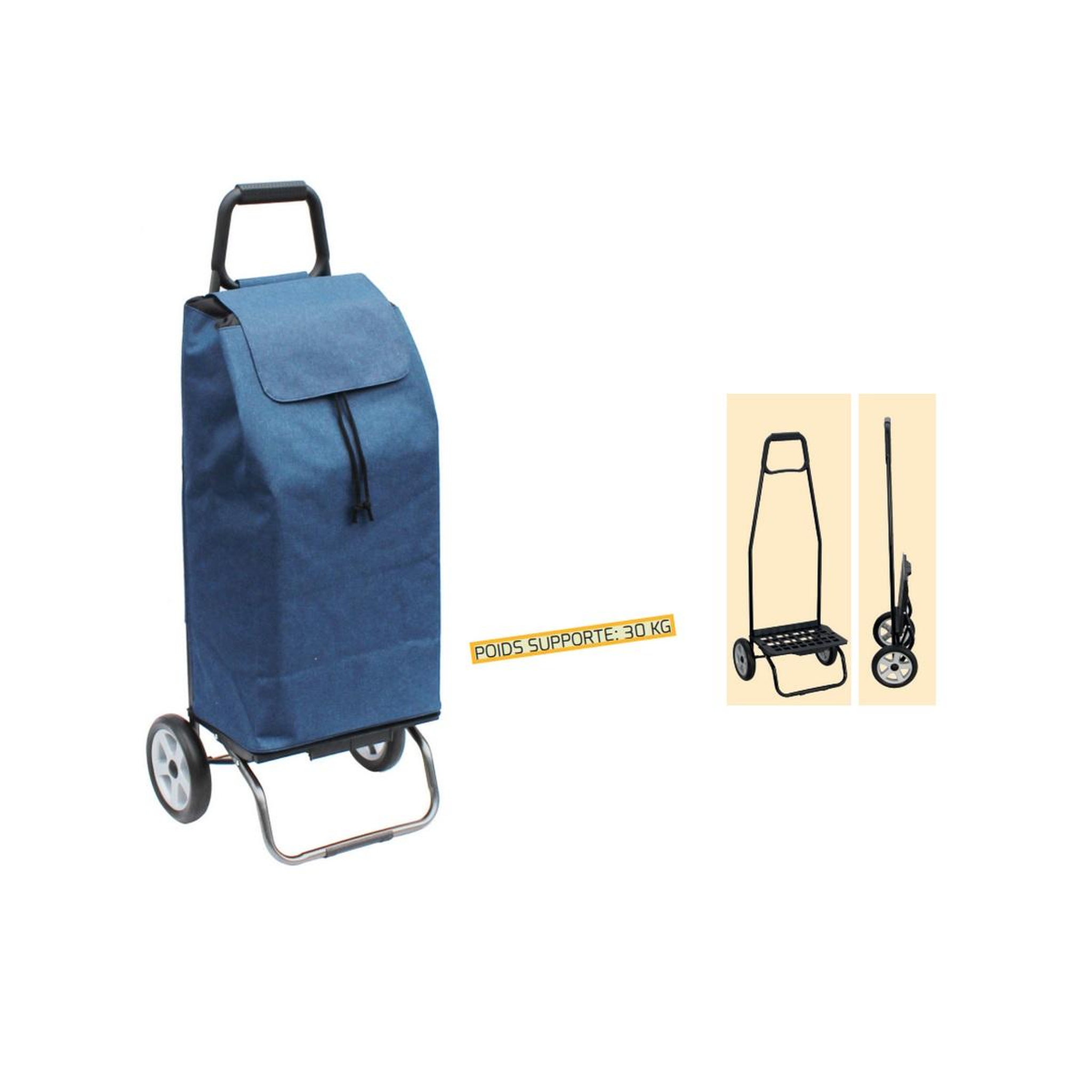 Voir la diapositive 2 : Sidebag Poussette de marché 2 roues 55l bluejean - 8212-590