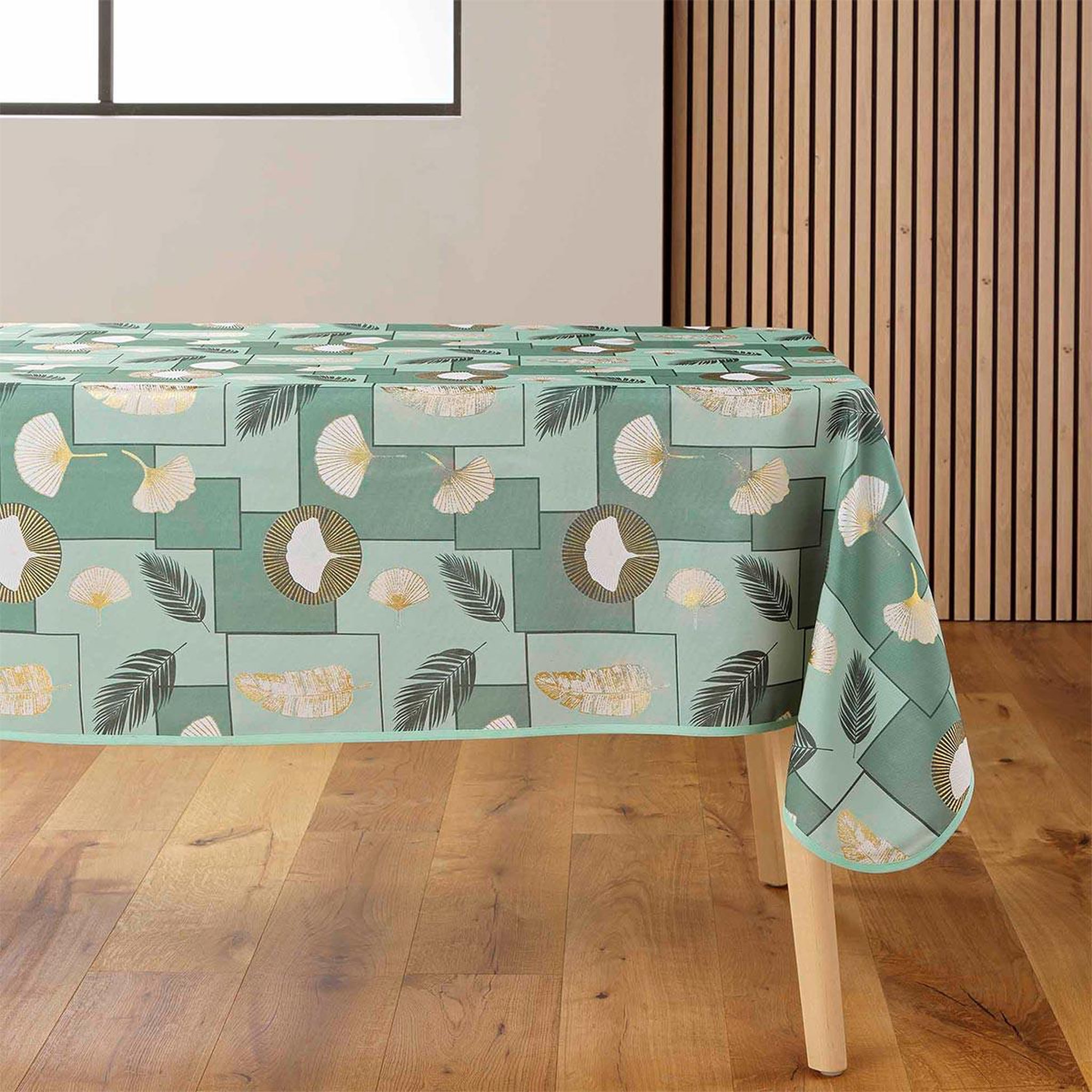 Douceur d'Intérieur Nappe antitache imprimé  natane  145x240cm sauge