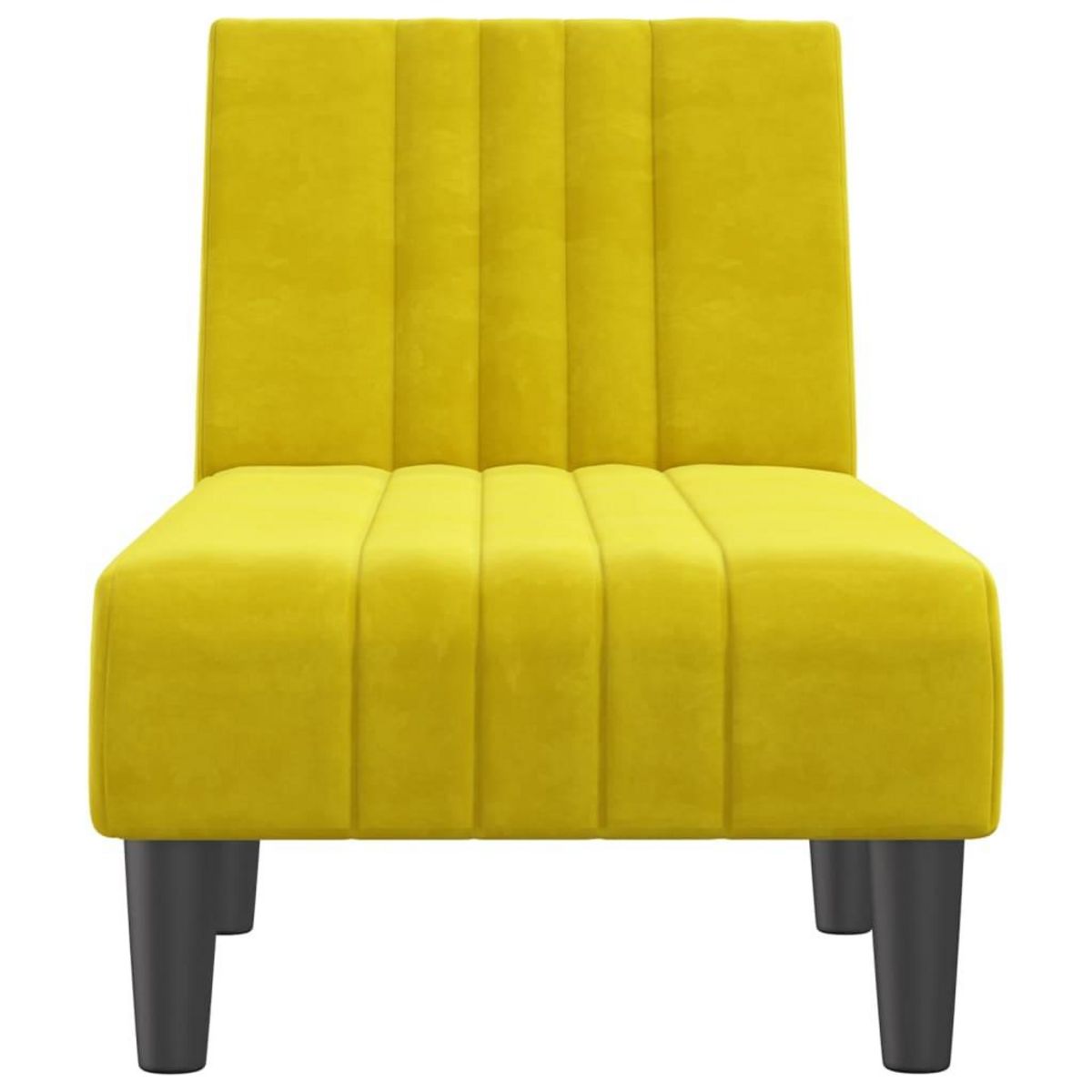 VIDAXL Chaise longue jaune velours