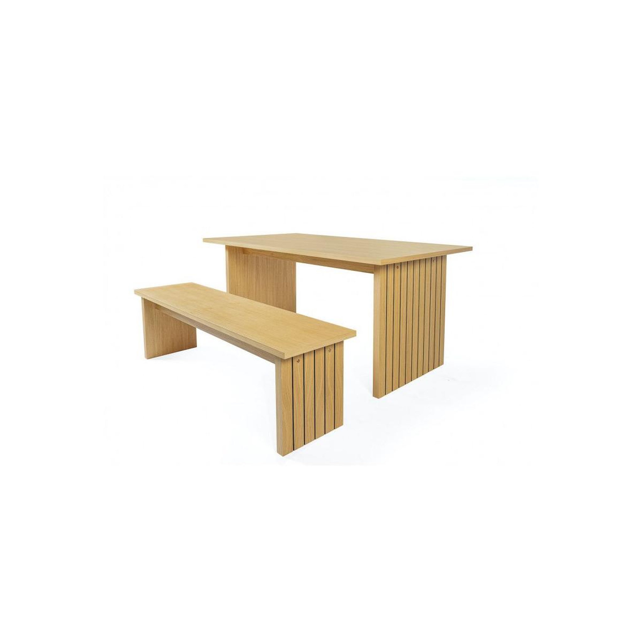 Voir la diapositive 3 : Paris Prix Table à manger design en bois  stripe  160cm naturel