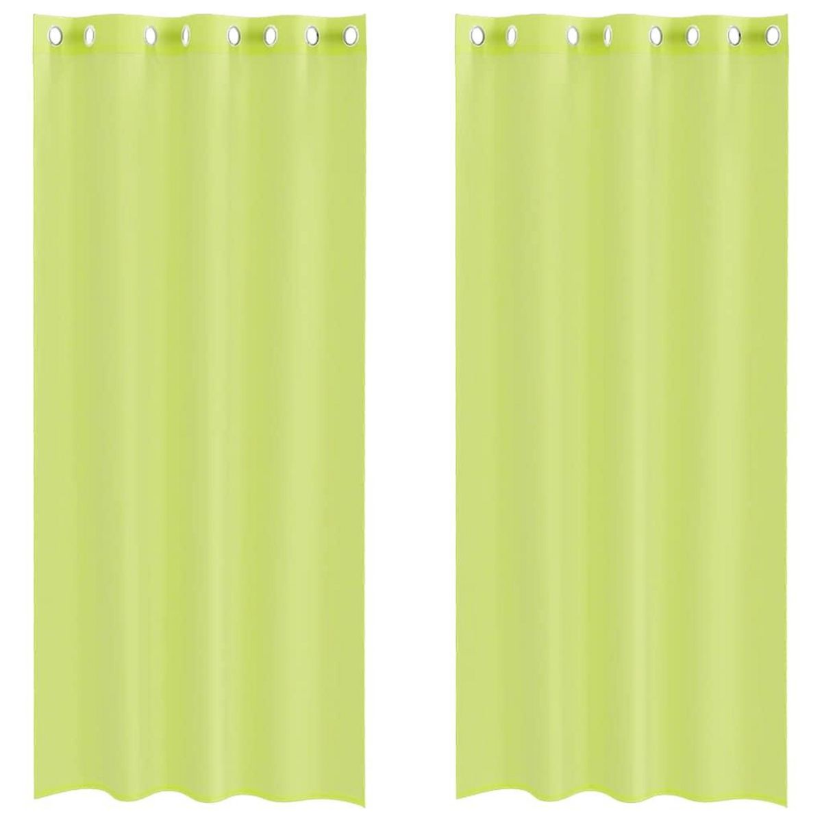 VIDAXL Rideaux en voile avec œillets 2 pcs vert pomme 140x245 cm