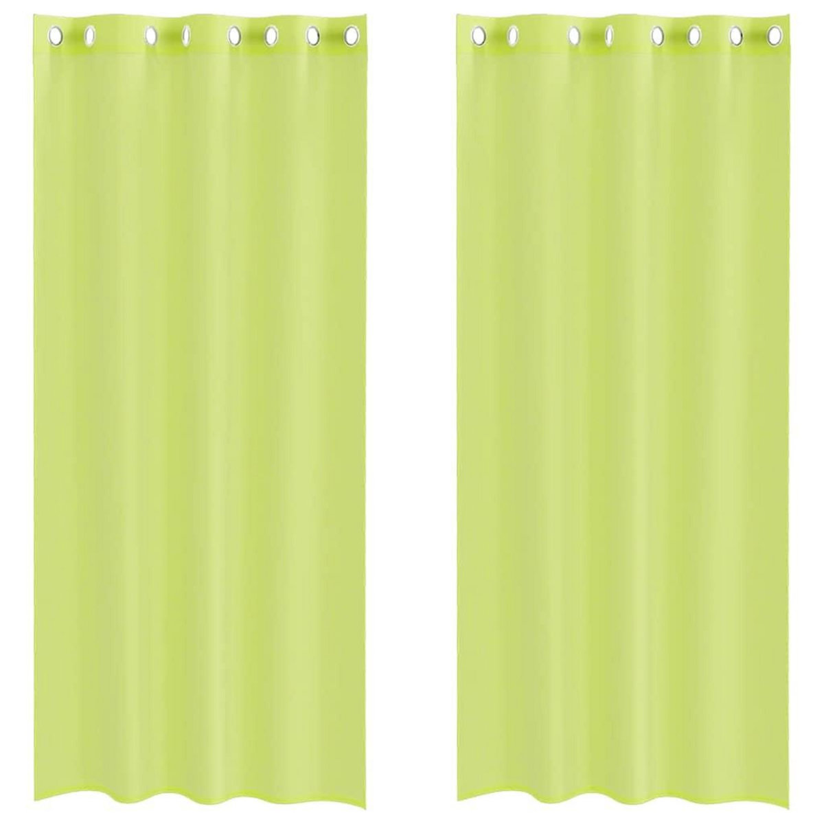 VIDAXL Rideaux en voile avec œillets 2 pcs vert pomme 140x245 cm