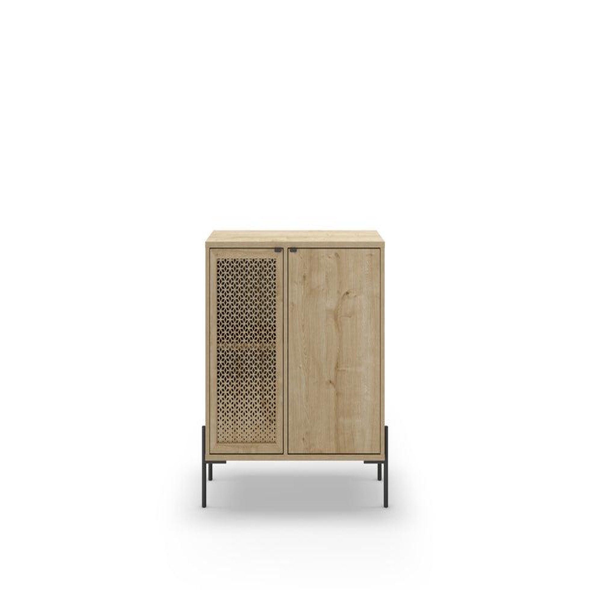 CASANOVA PARIS Stera - mini commode 2 portes 83cm en mélamine - chêne clair