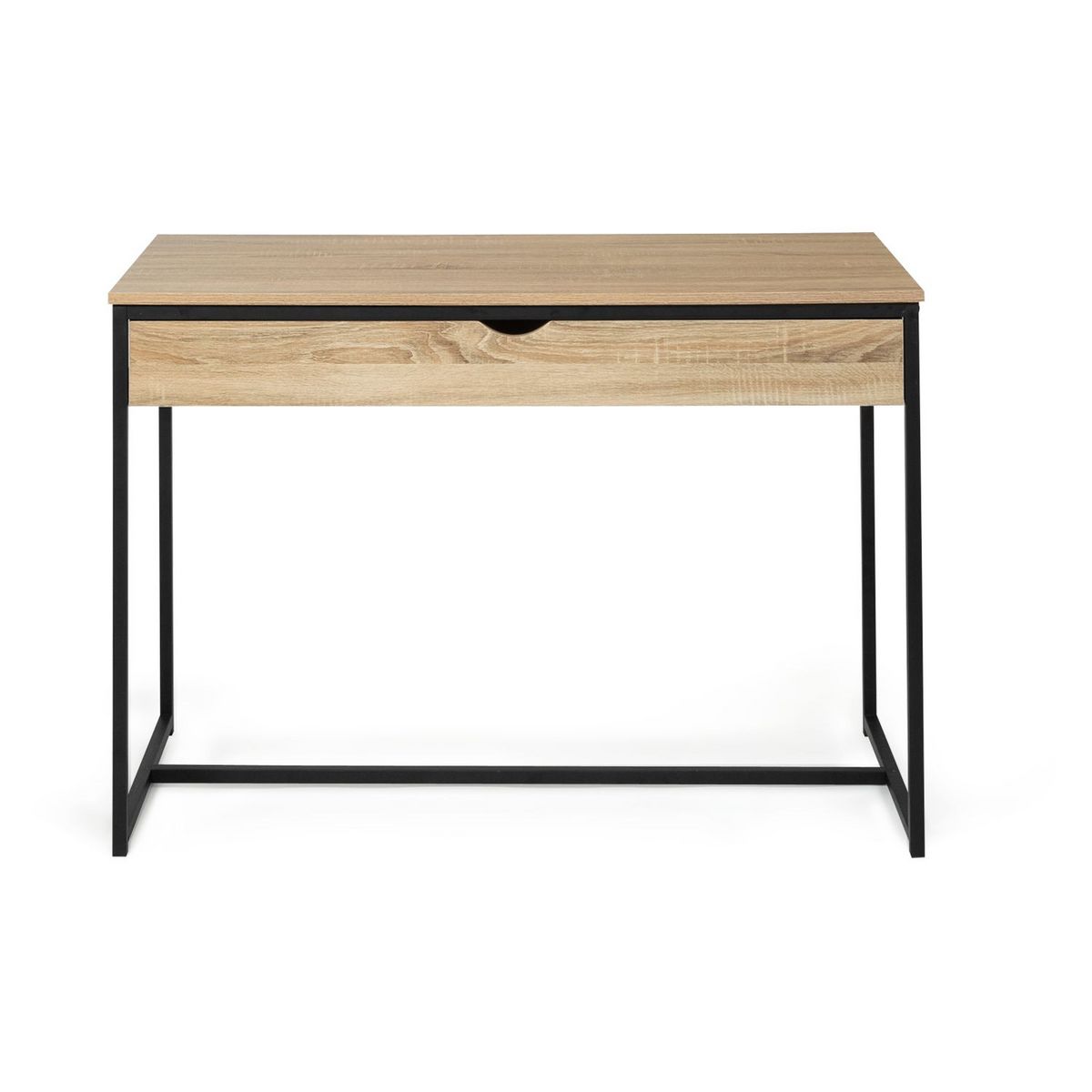 Bureau droit 1 tiroir style industriel pieds métal L110cm HOUSTON