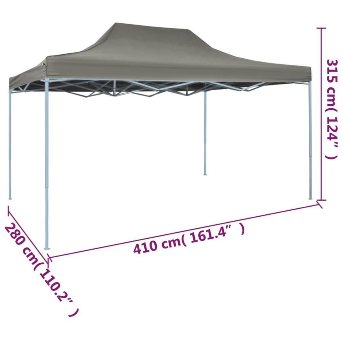 VIDAXL Tente de reception pliable 3x4 m Acier Anthracite
