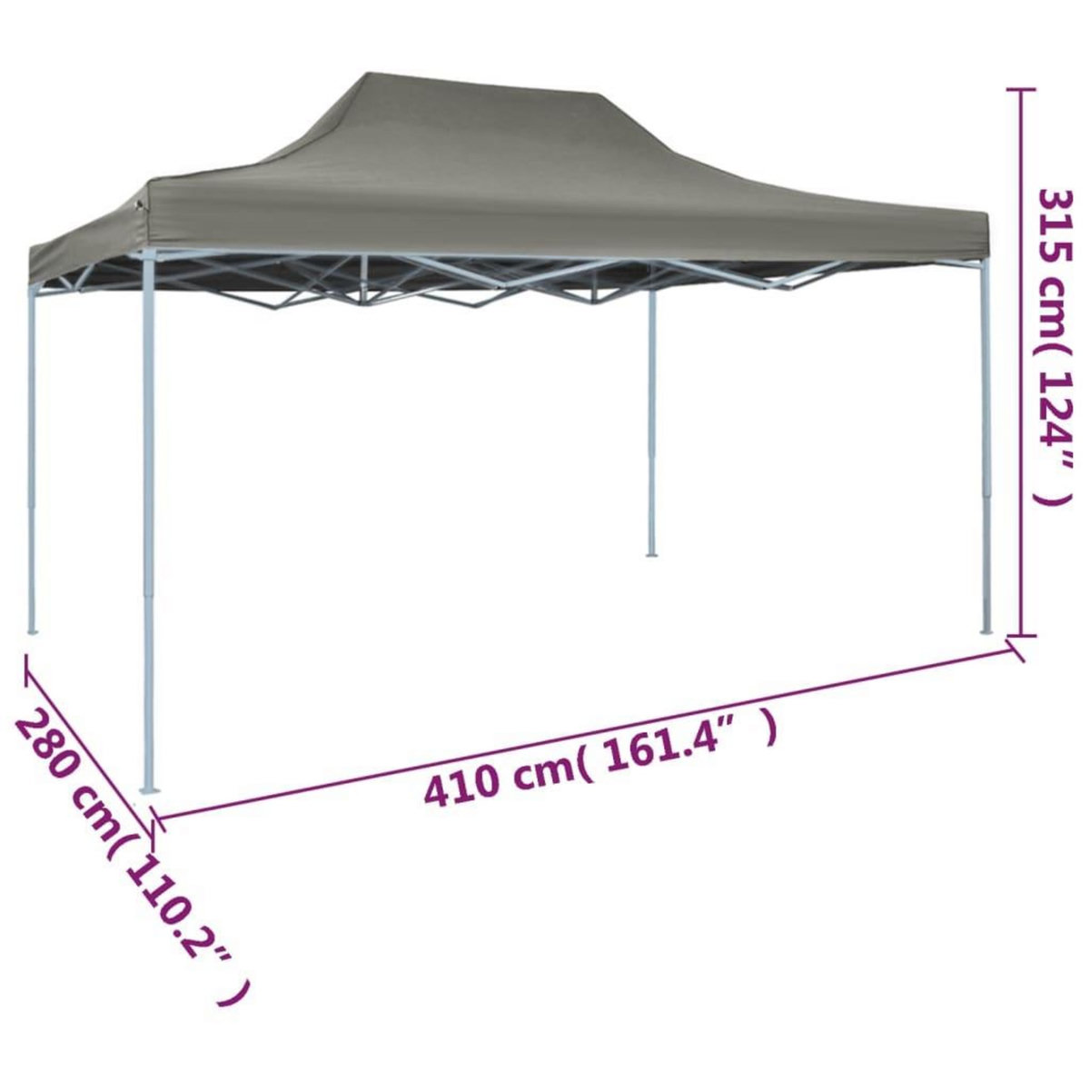 VIDAXL Tente de reception pliable 3x4 m Acier Anthracite
